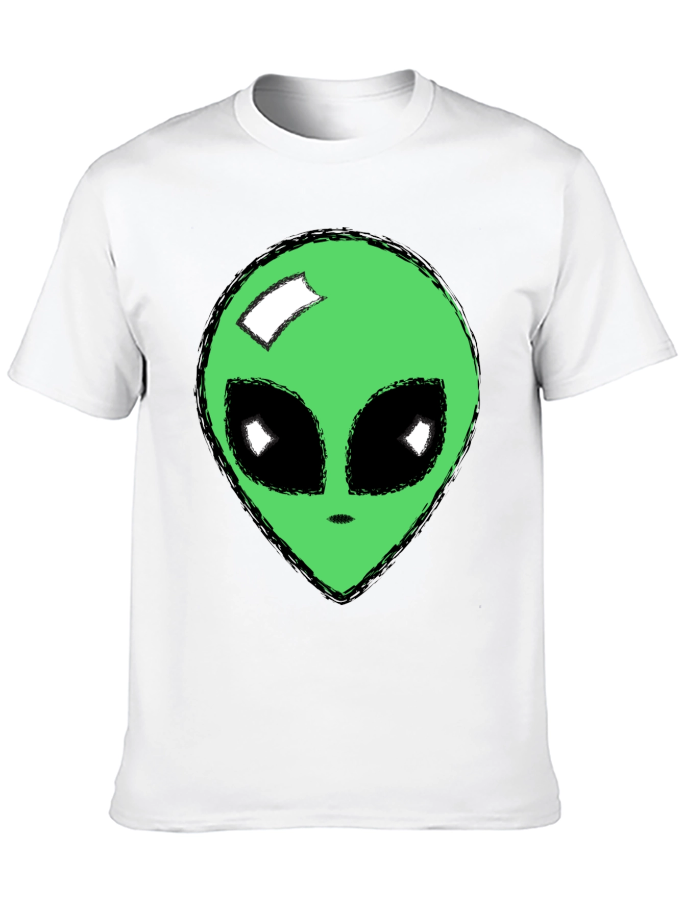 Alien Head Graphic T-Shirt - Mens Black Tee