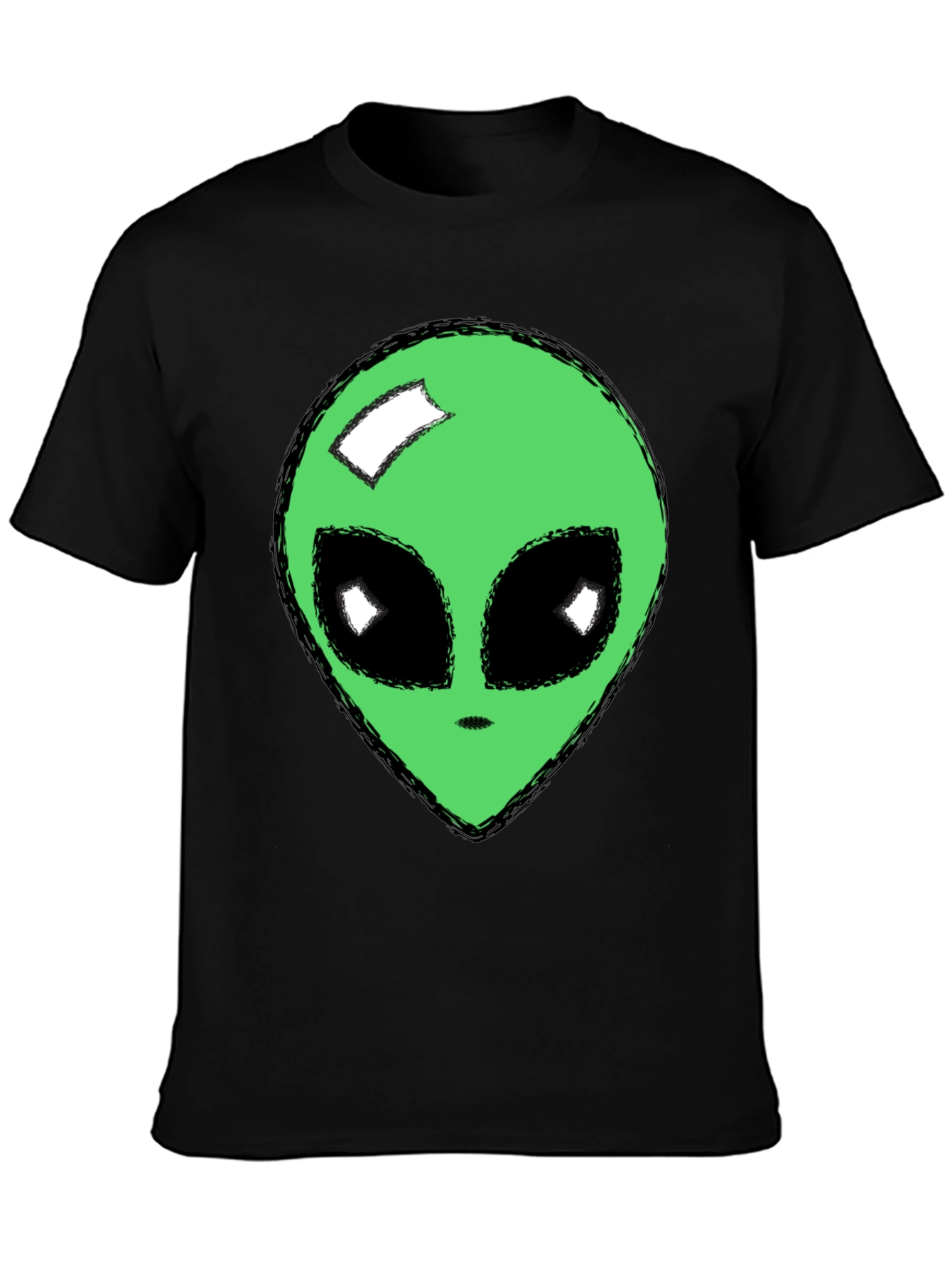 Alien Head Graphic T-Shirt - Mens Black Tee