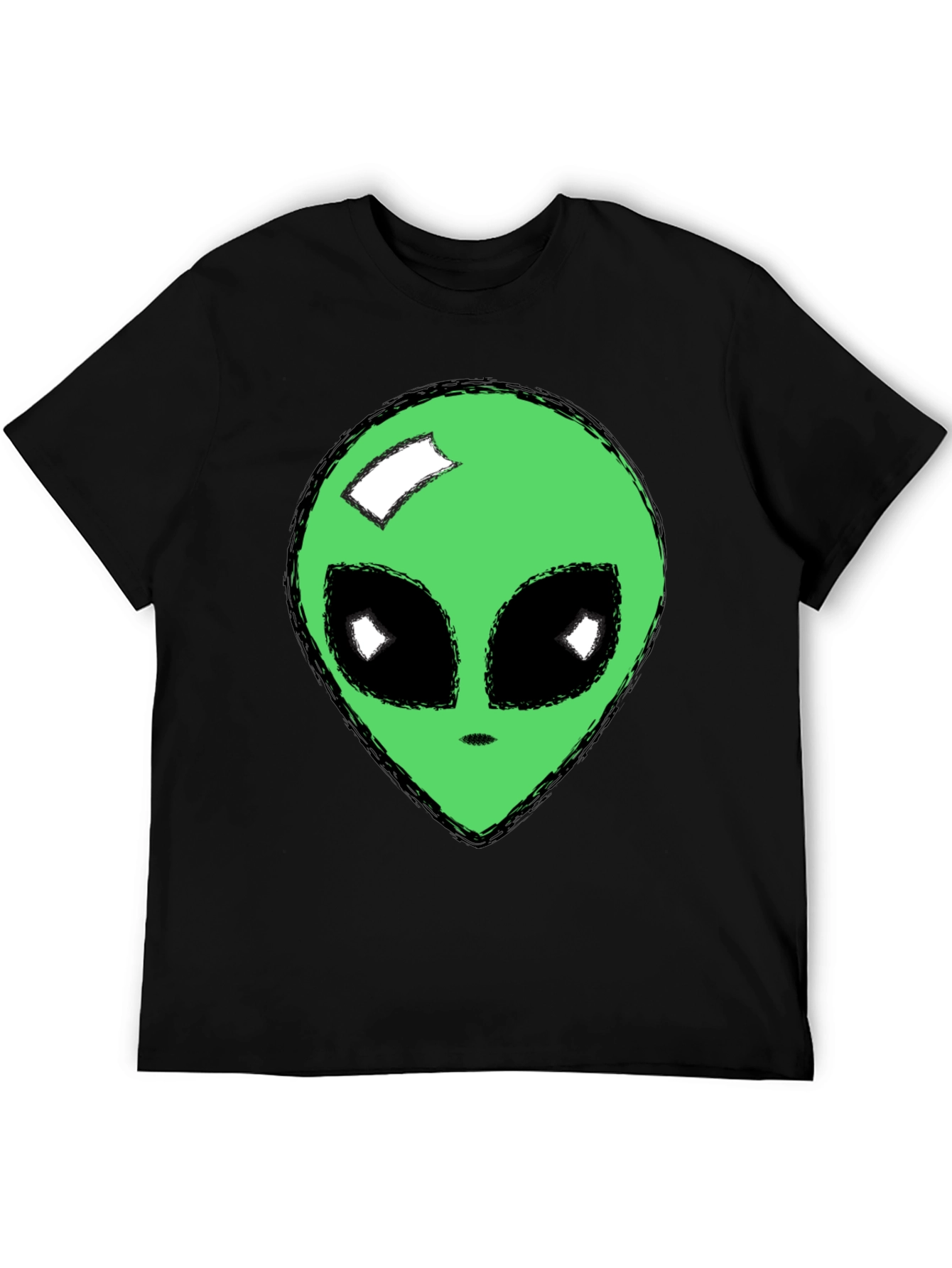 Alien Head Graphic T-Shirt - Mens Black Tee