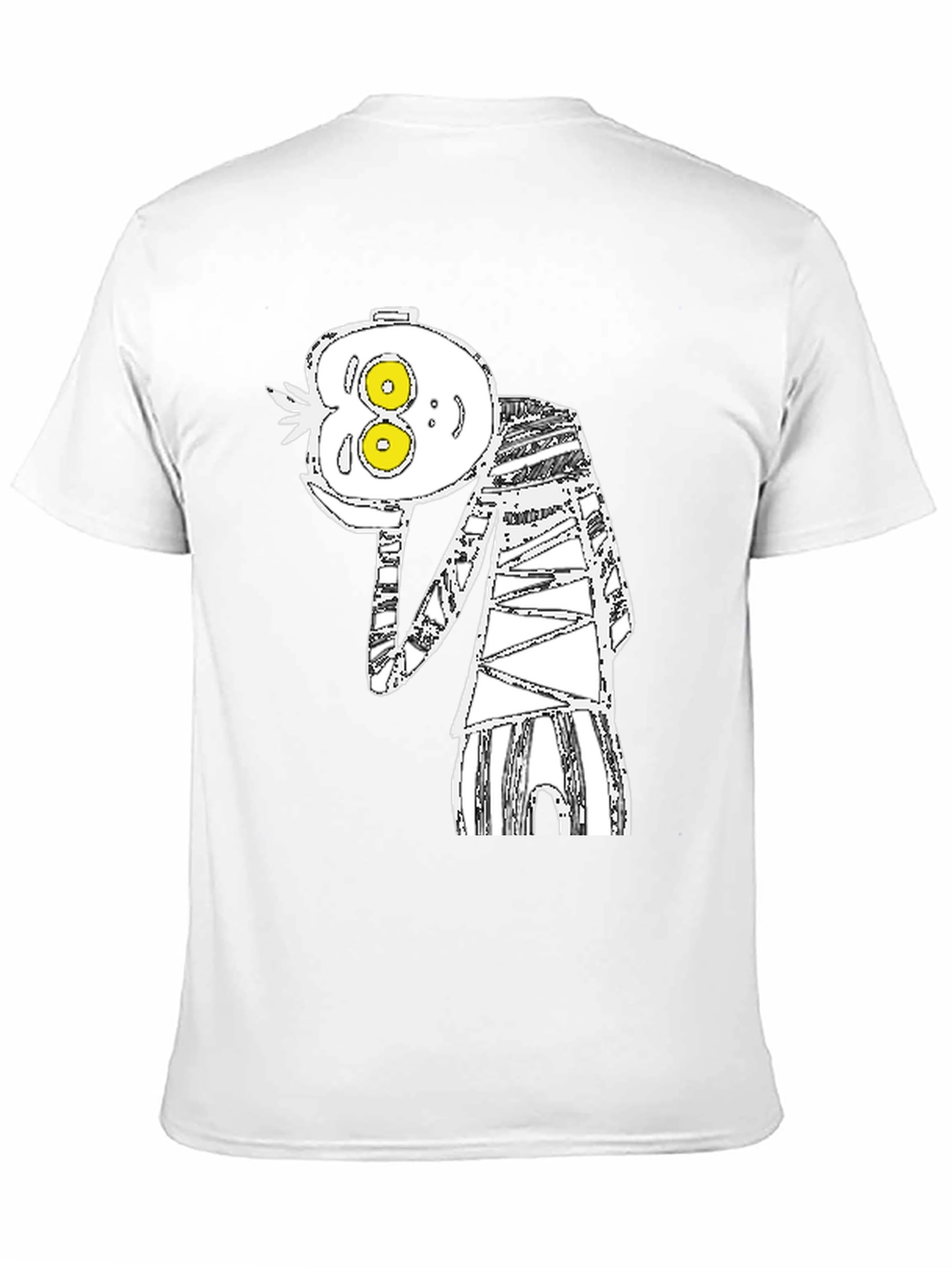 Abstract Cartoon Graphic Tee - Black Cotton Blend