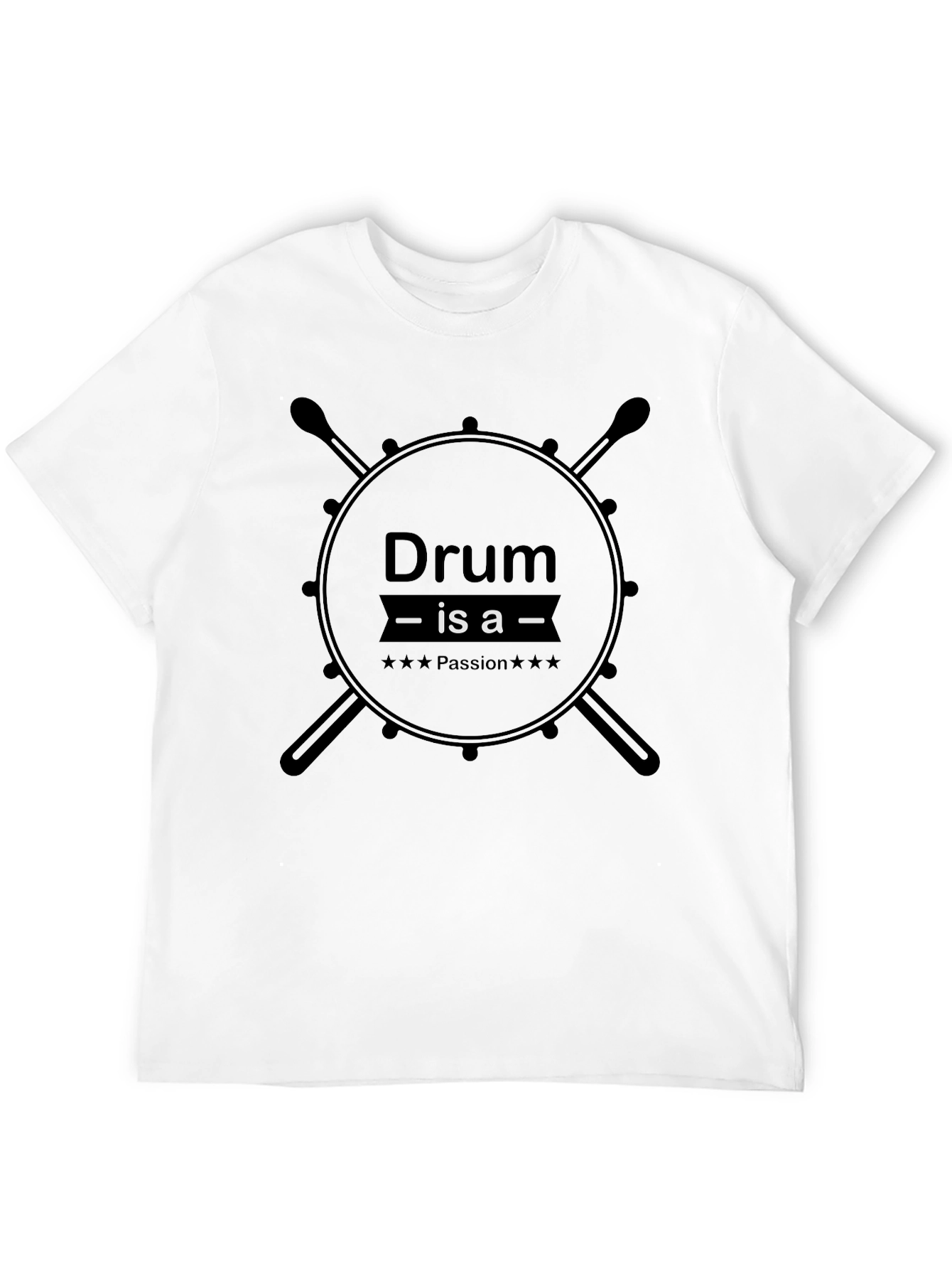 Drum is a Passion Mens Black T-Shirt