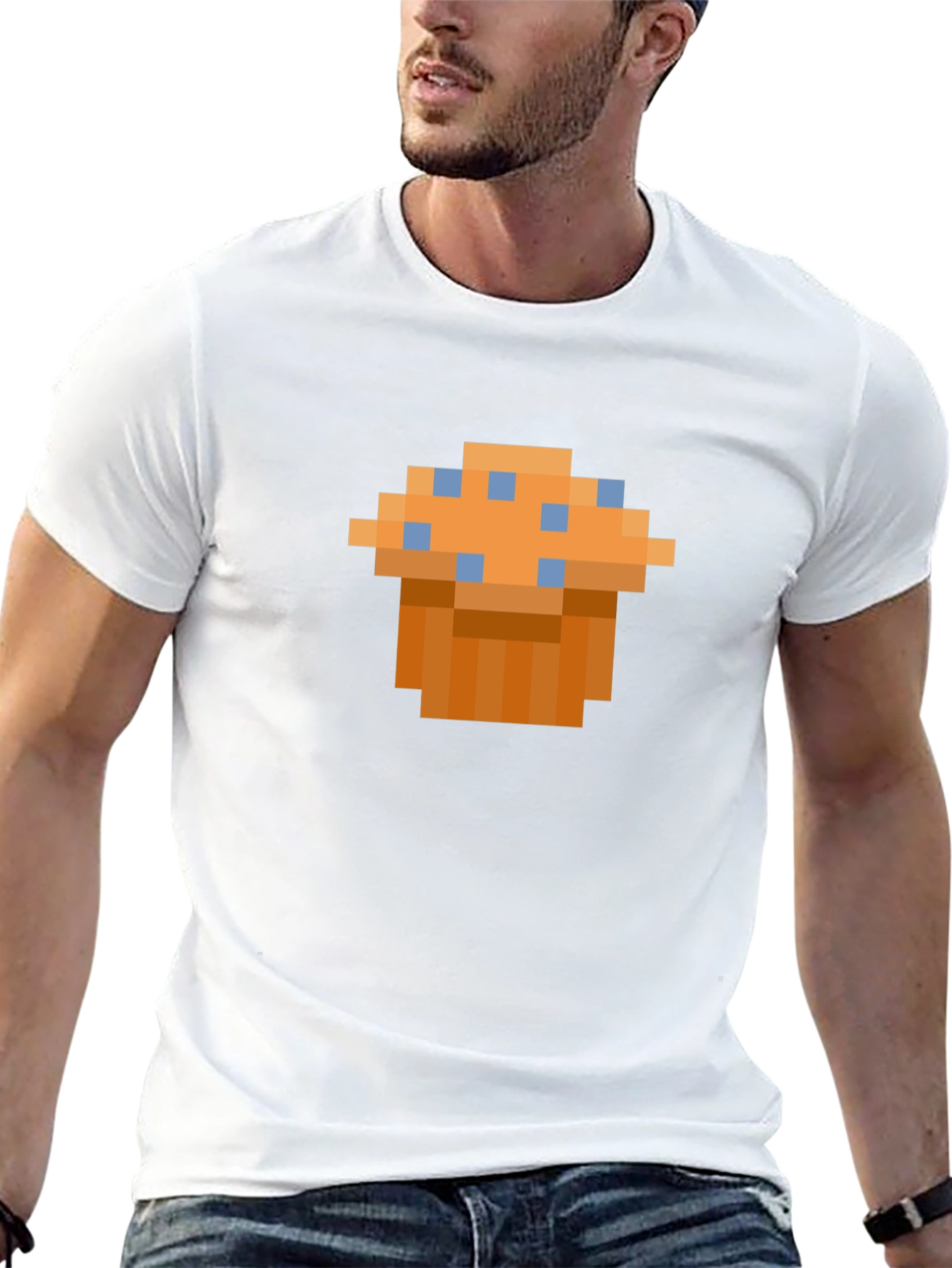 Pixel Art Muffin T-Shirt - Retro Gaming Style