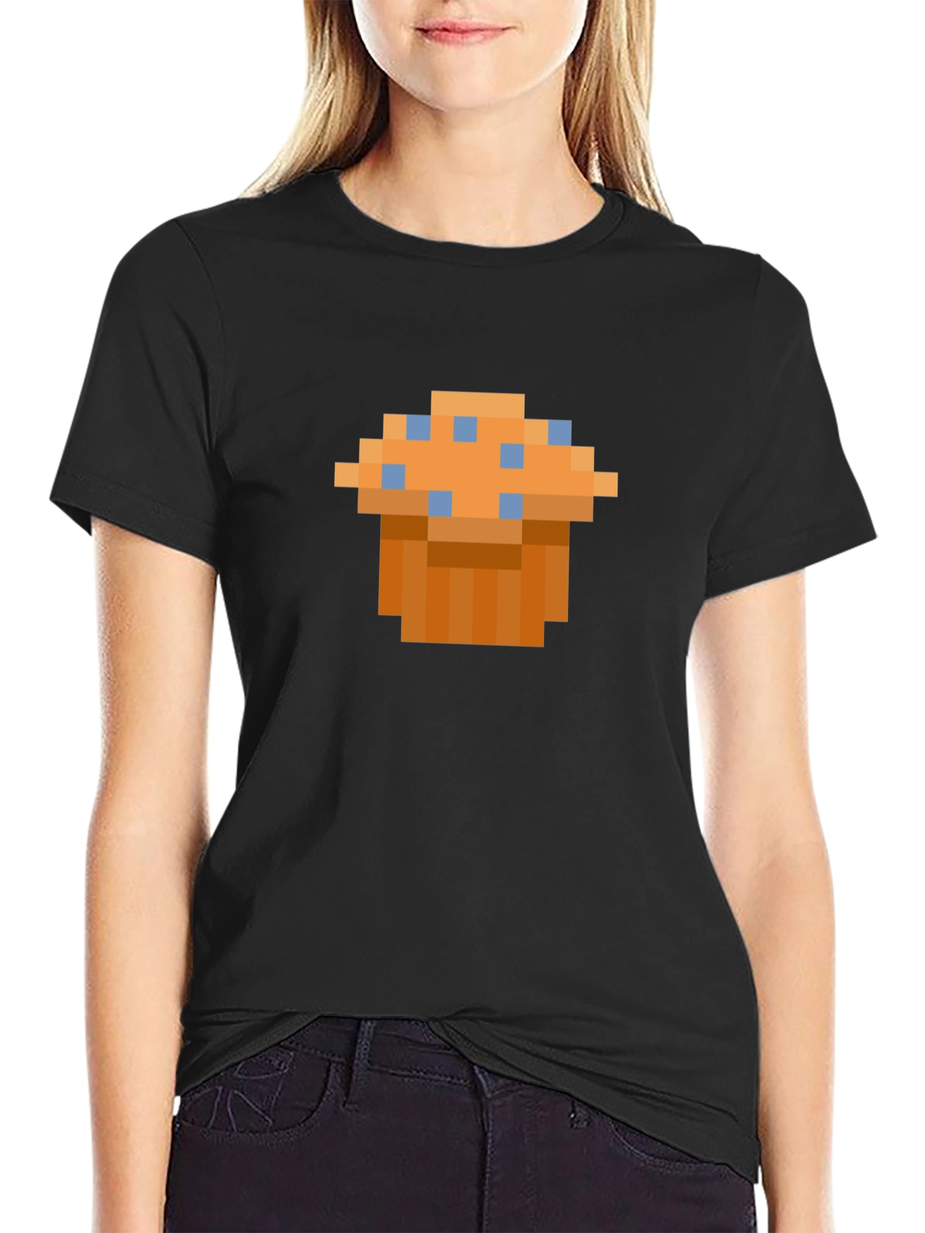 Pixel Art Muffin T-Shirt - Retro Gaming Style