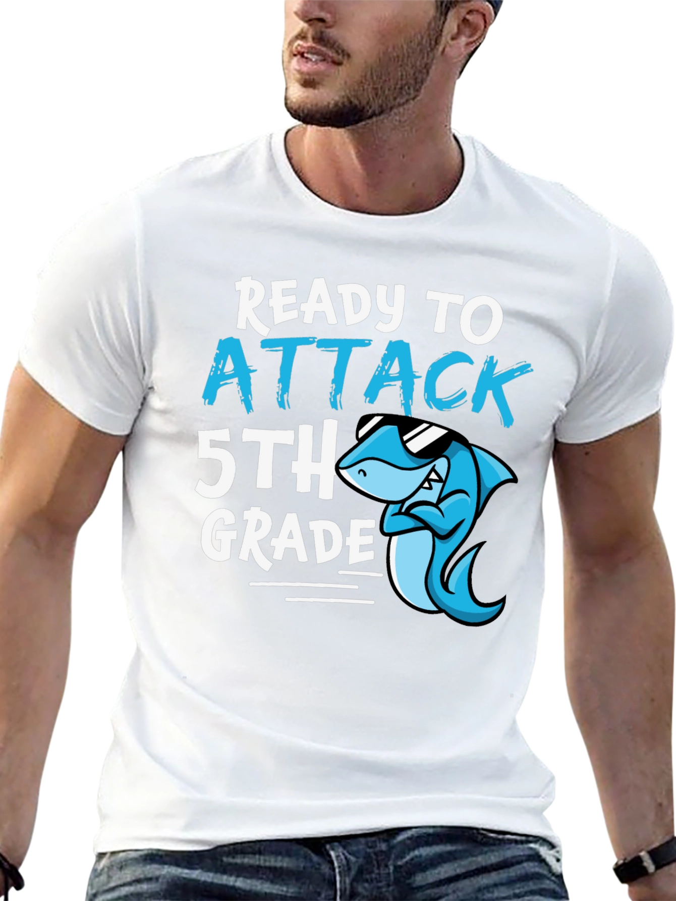 Ready to Attack 5th Grade T-Shirt - Shark Design
