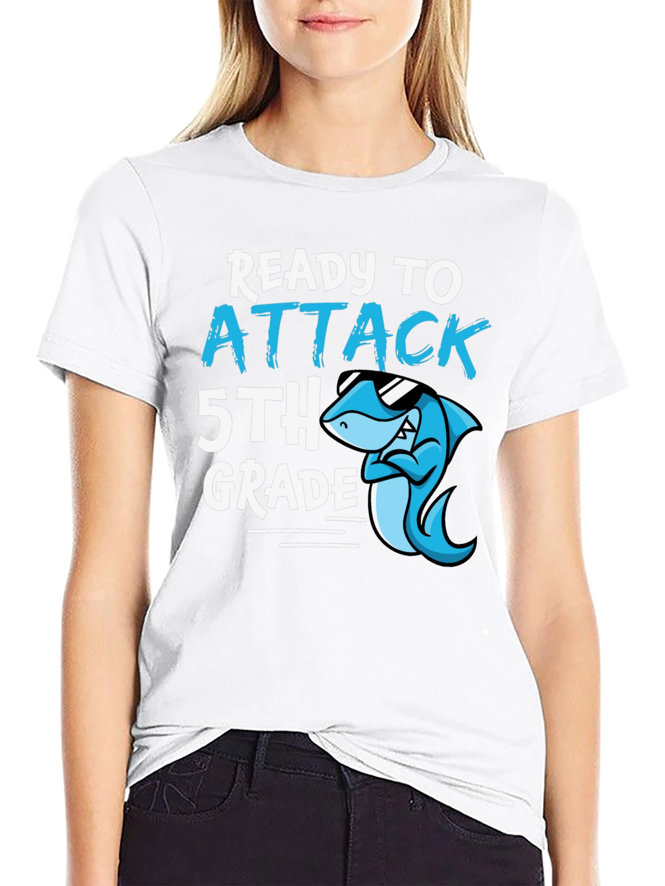 Ready to Attack 5th Grade T-Shirt - Shark Design