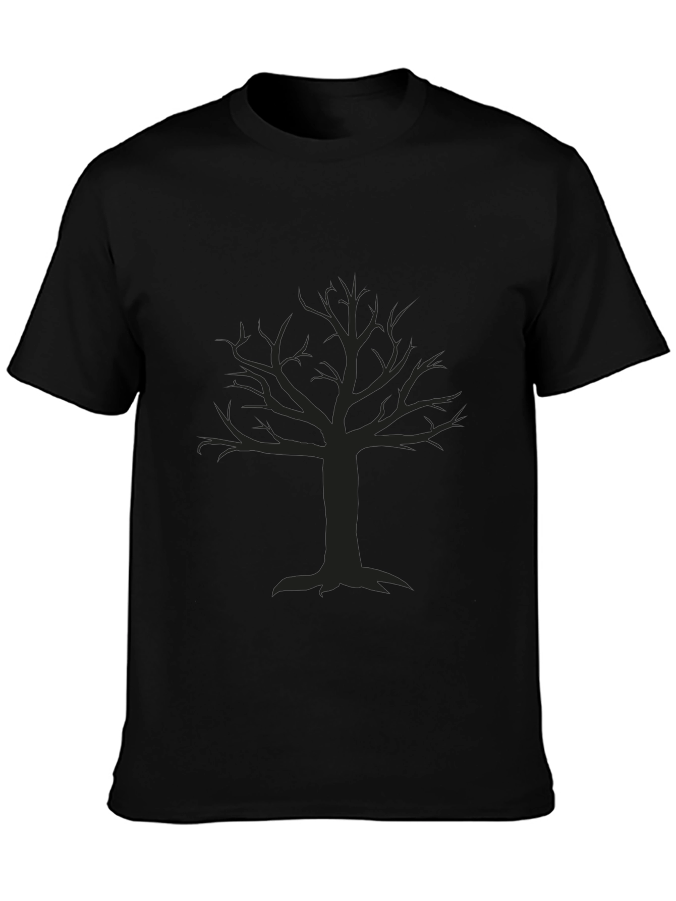 Mens Black T-Shirt with Tree Graphic