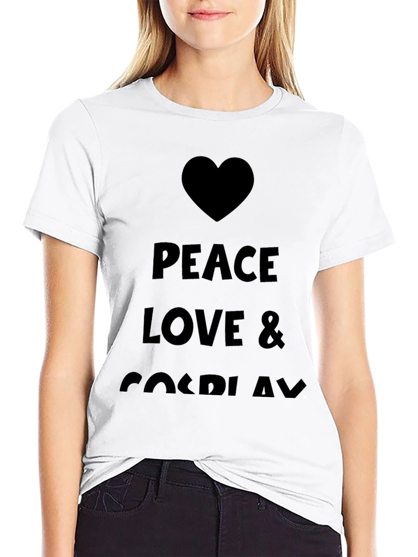 Peace Love & Cosplay T-Shirt - Black