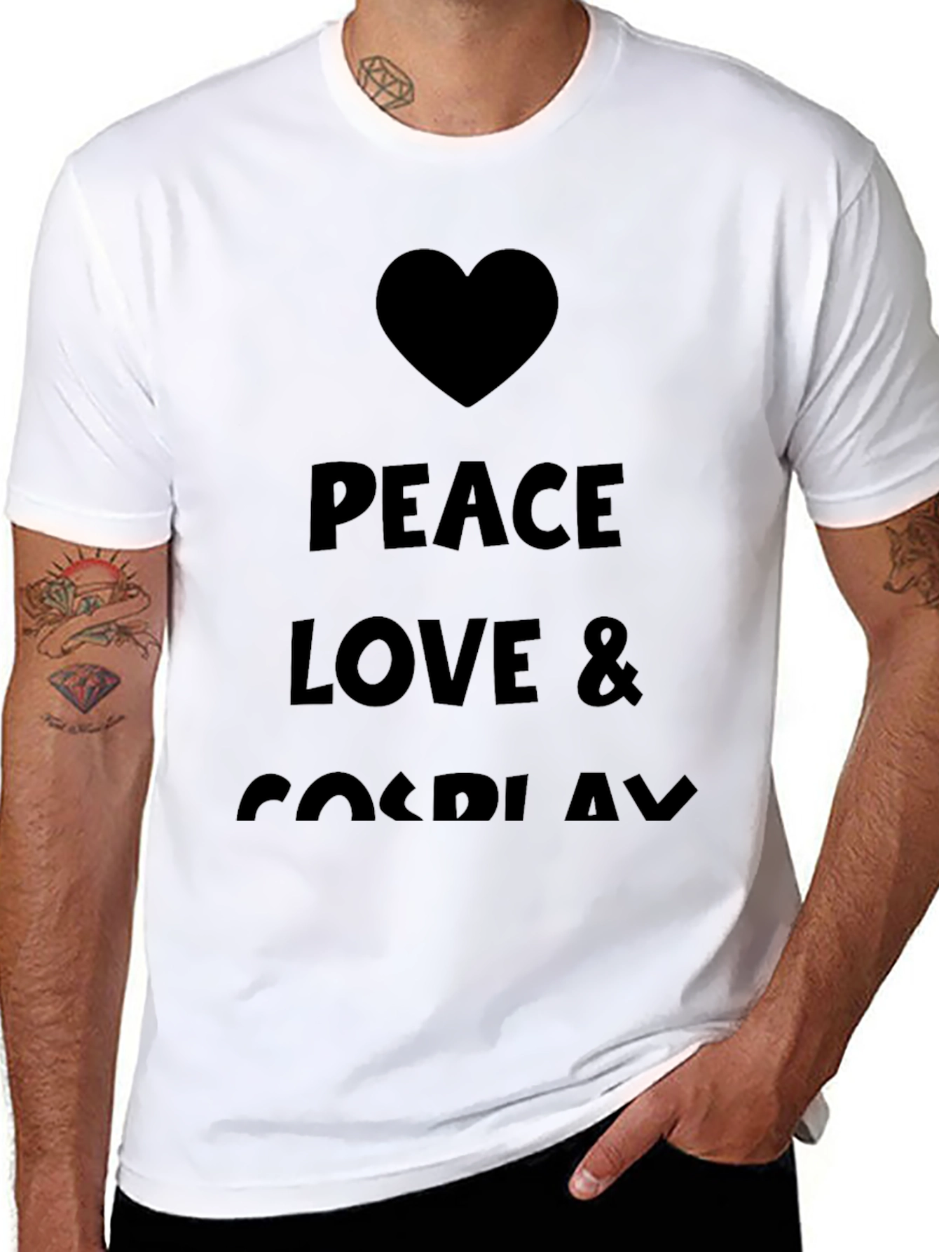 Peace Love & Cosplay T-Shirt - Black