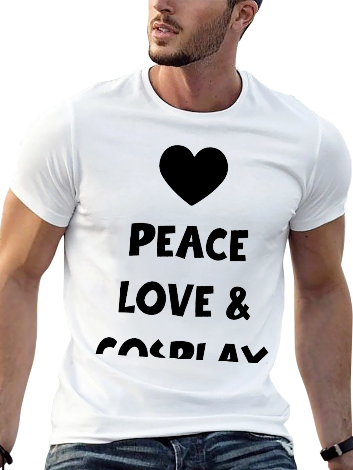 Peace Love & Cosplay T-Shirt - Black