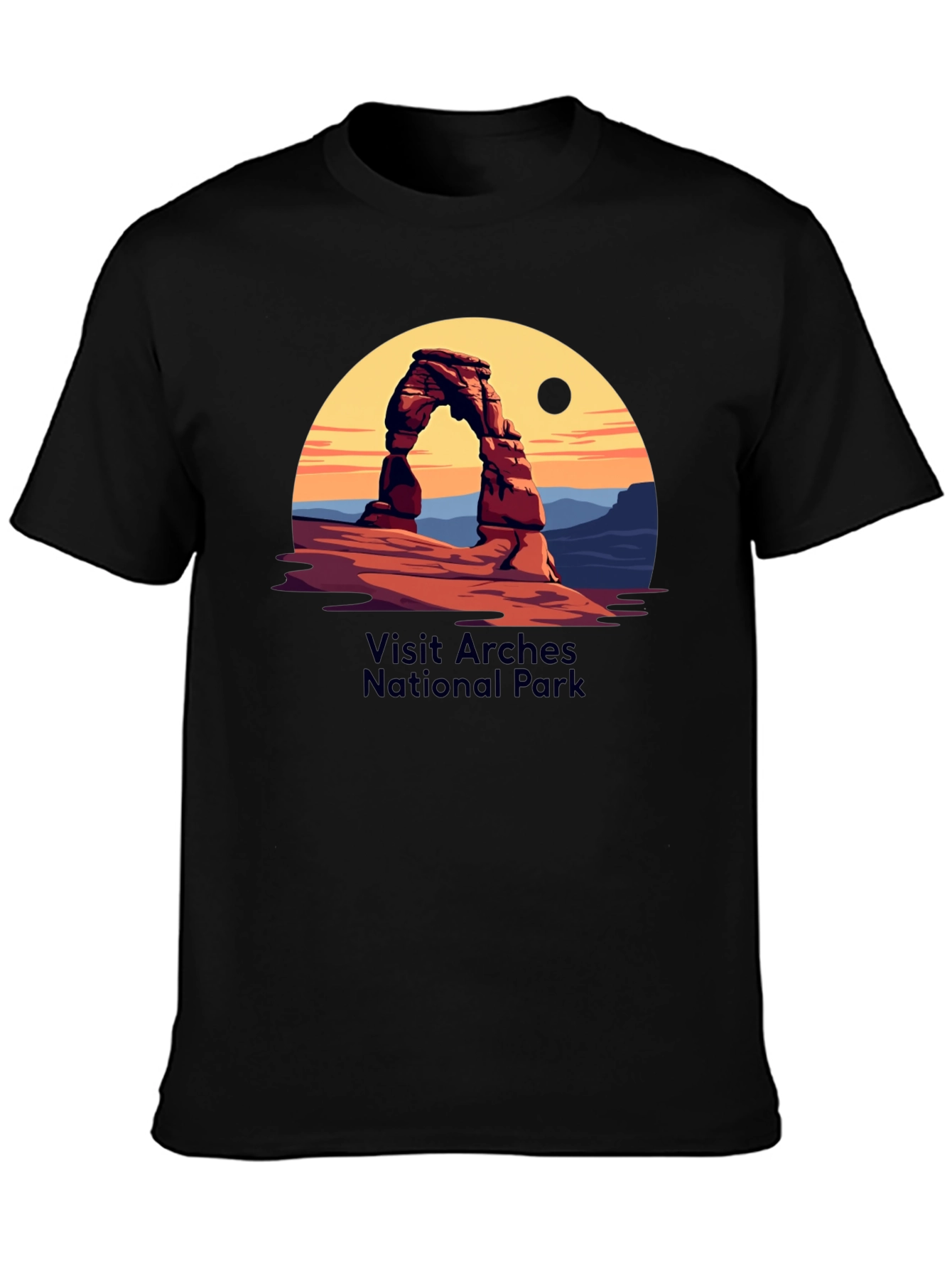 Arches National Park Graphic Tee - Black Cotton Blend