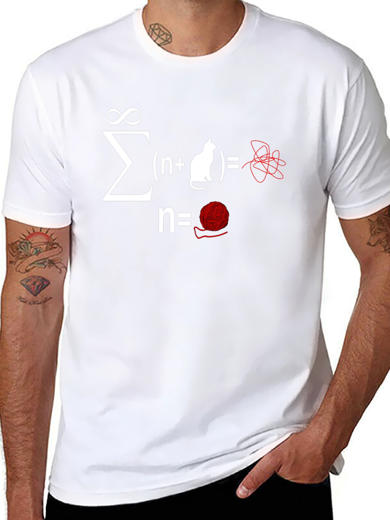Math Cat Equation T-Shirt - Sum of Yarn Chaos