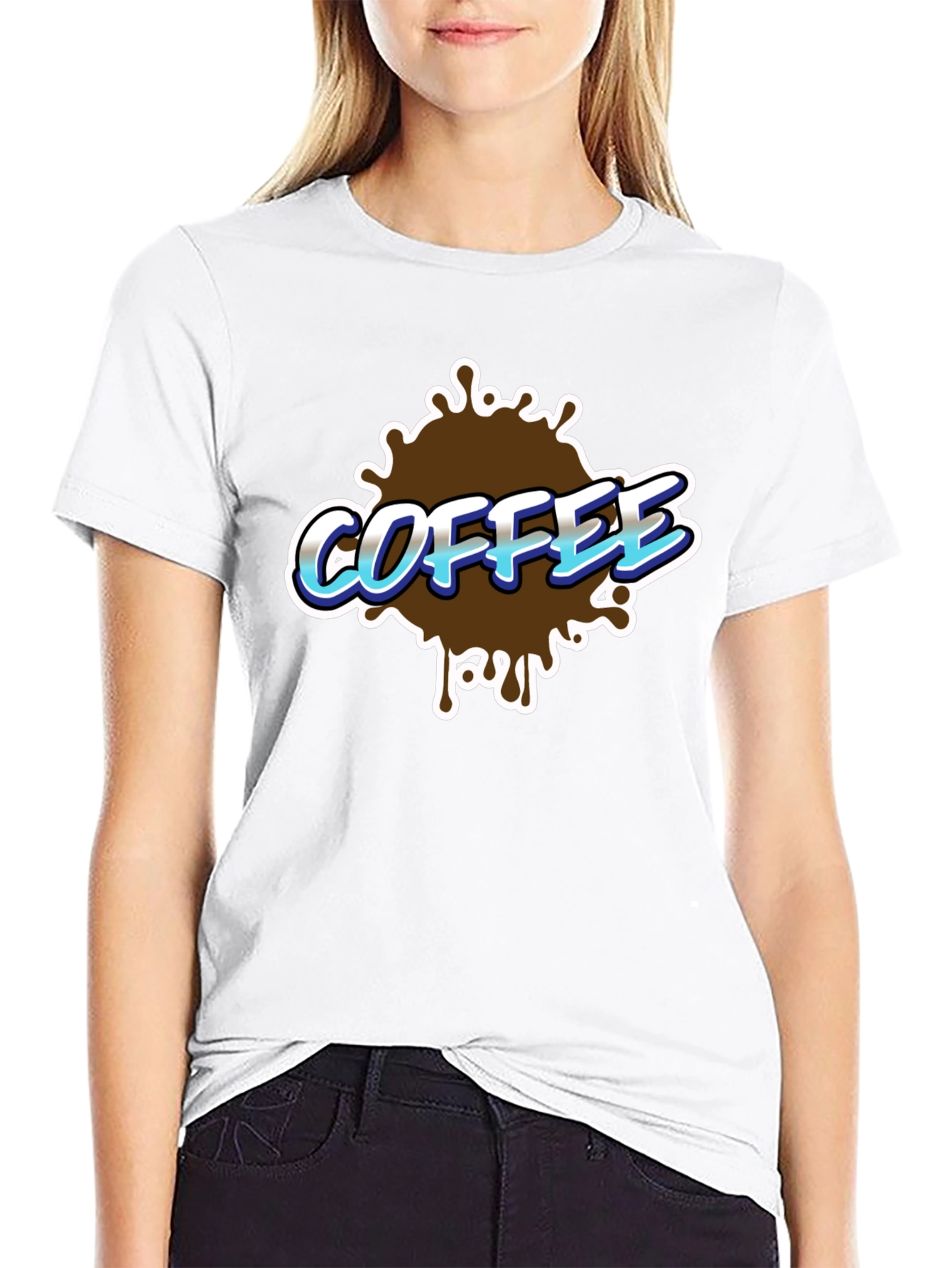 Coffee Splash Graphic T-Shirt - Black