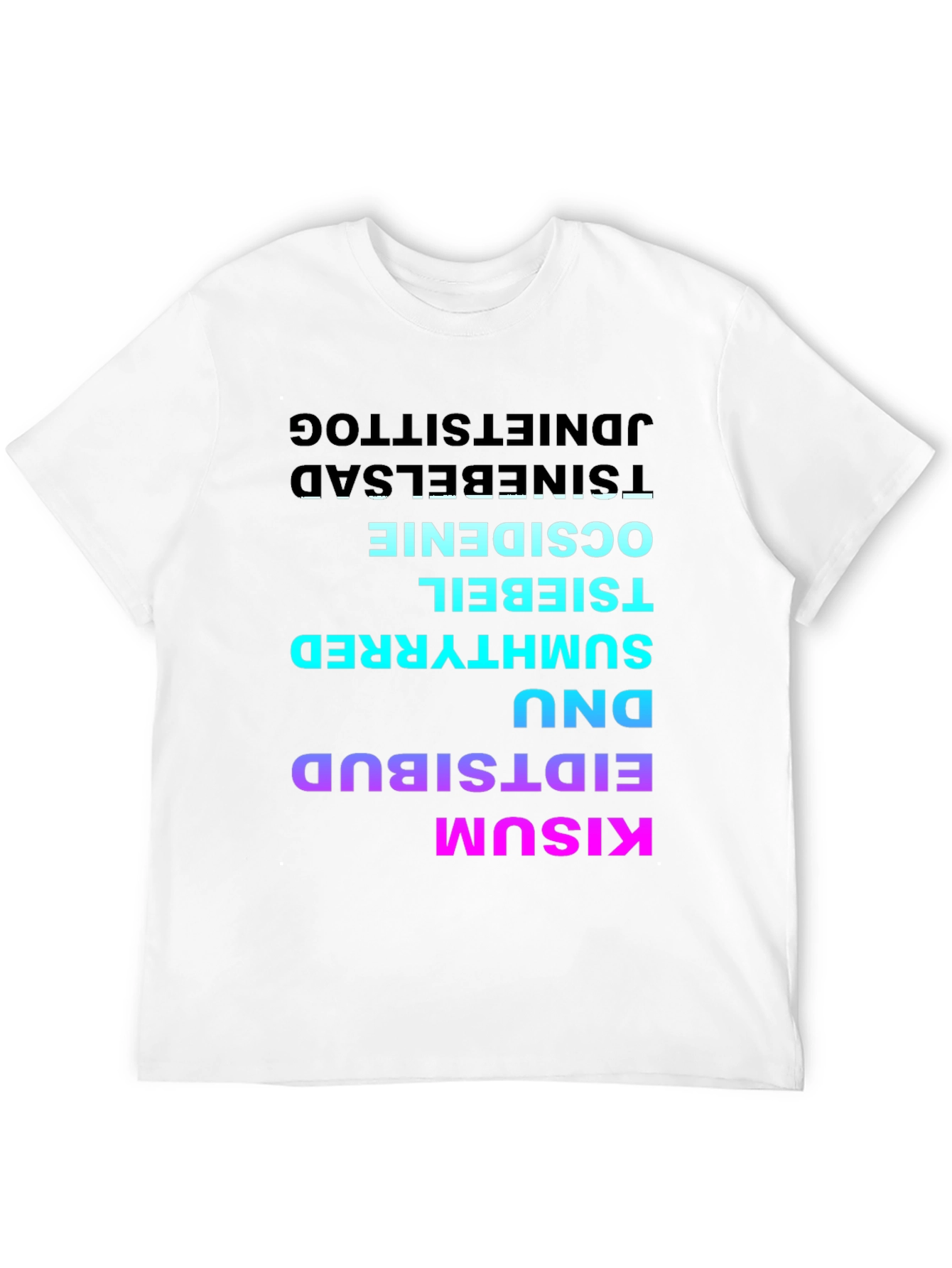 Reversed Text T-Shirt - Bold & Unique