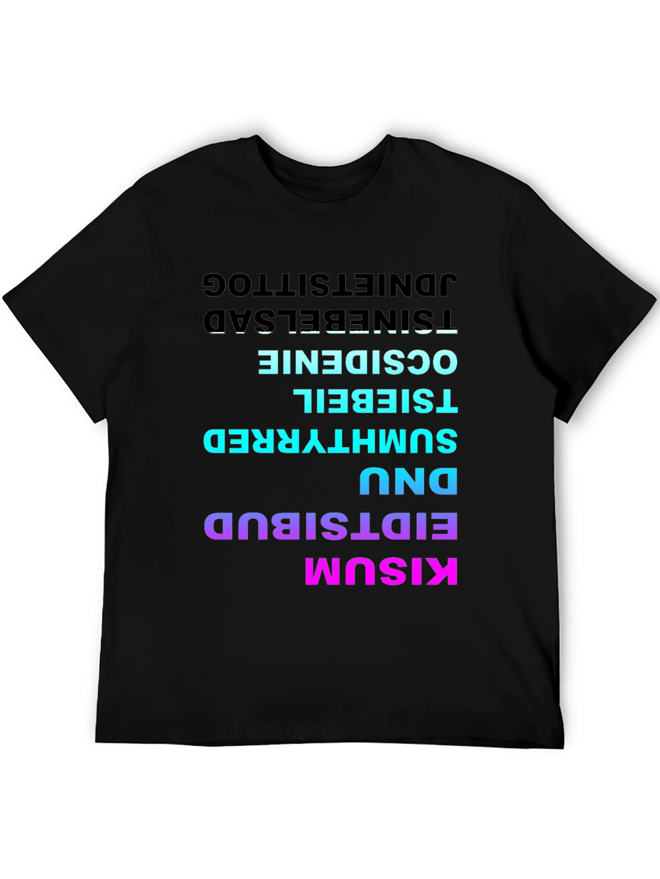 Reversed Text T-Shirt - Bold & Unique
