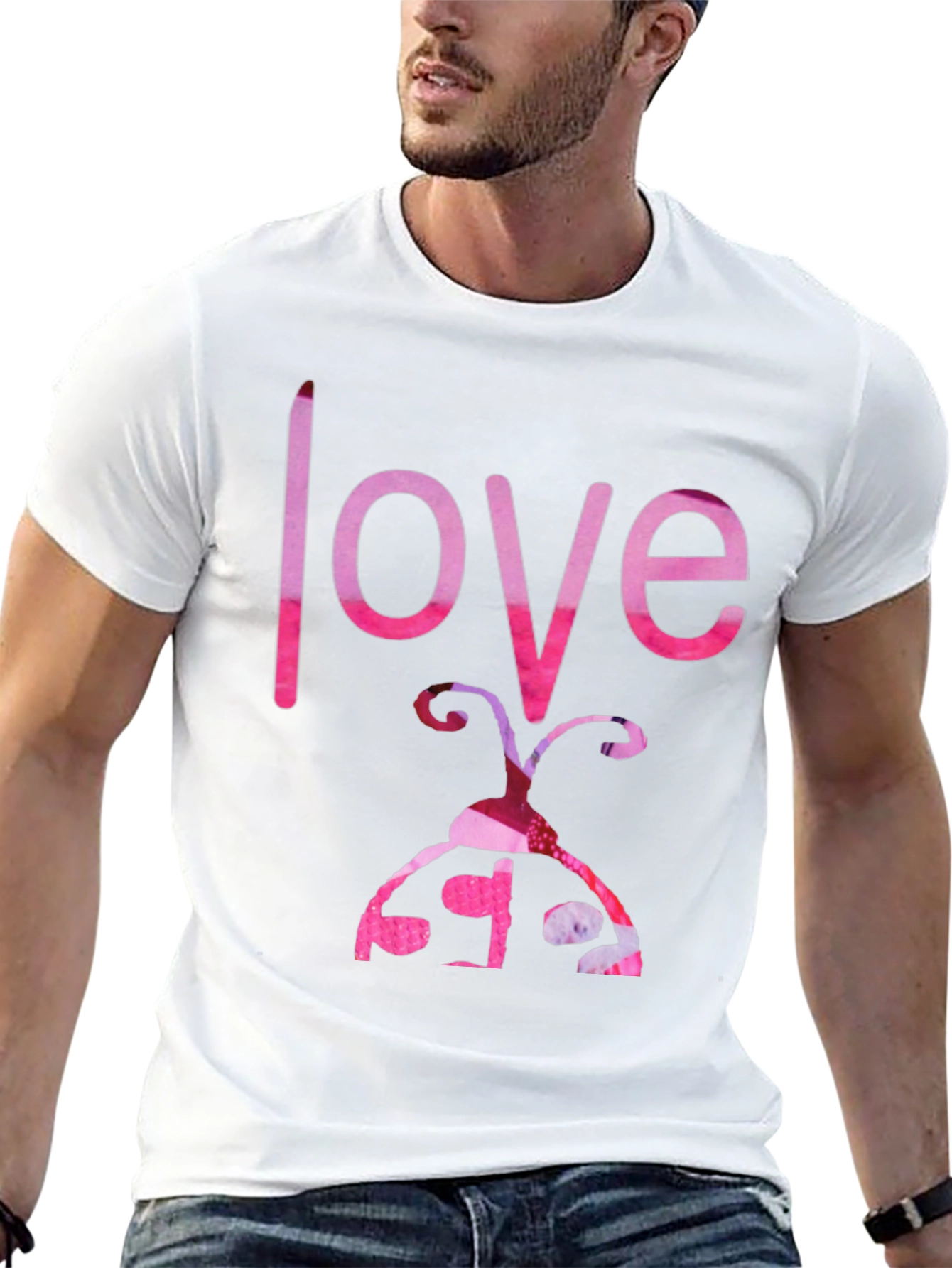 Love Ladybug Graphic Tee - Black Cotton T-Shirt