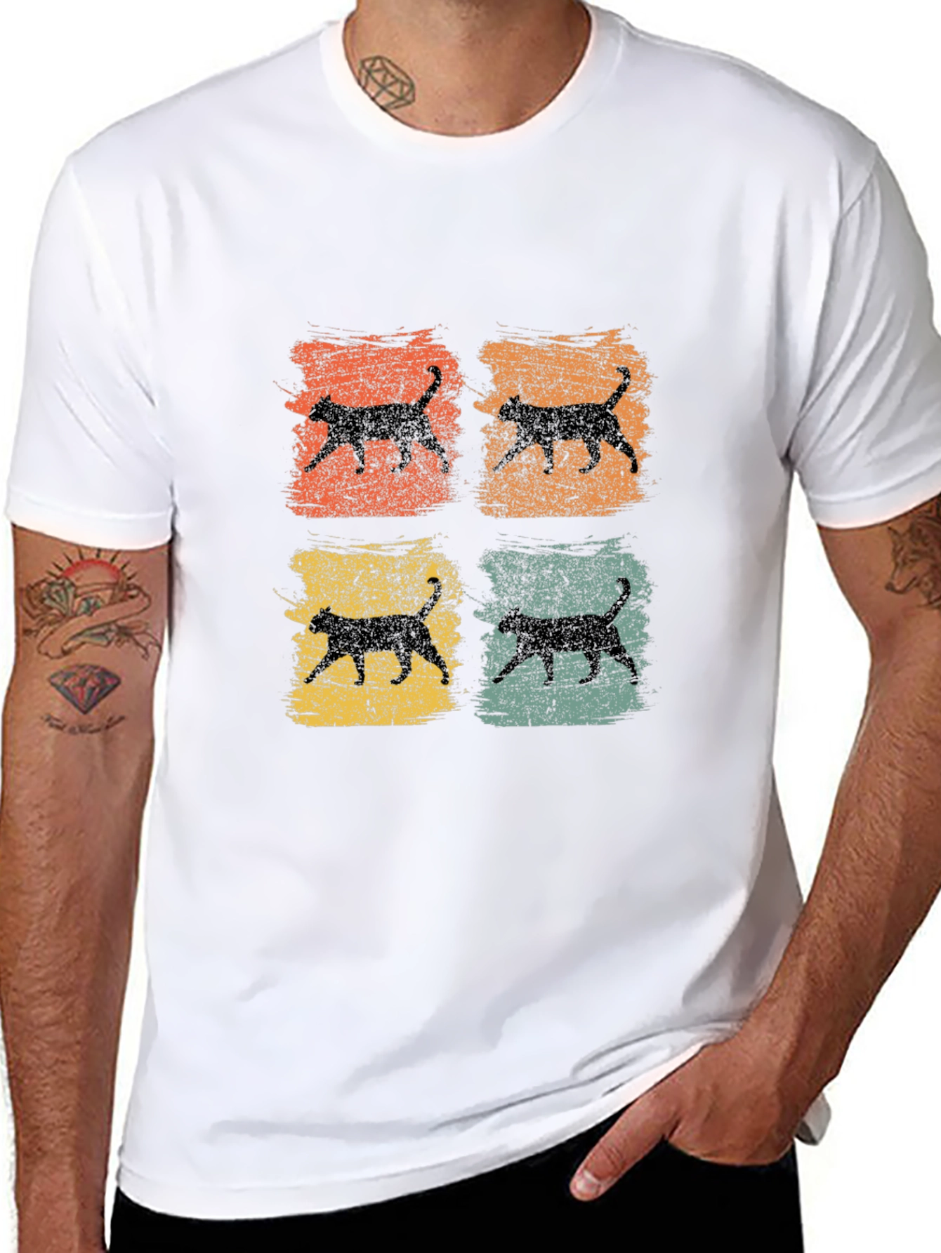 Retro Cat Silhouette T-Shirt
