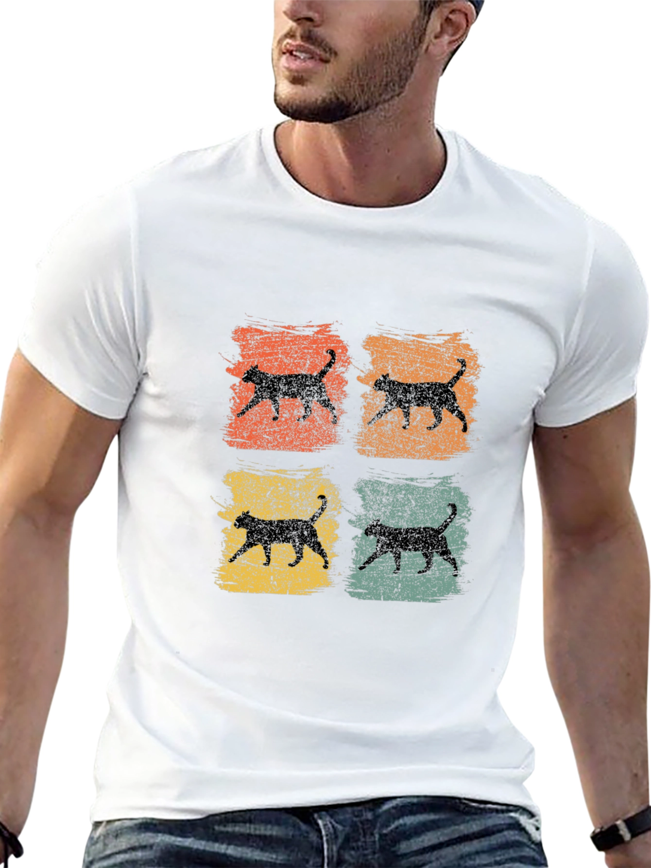 Retro Cat Silhouette T-Shirt