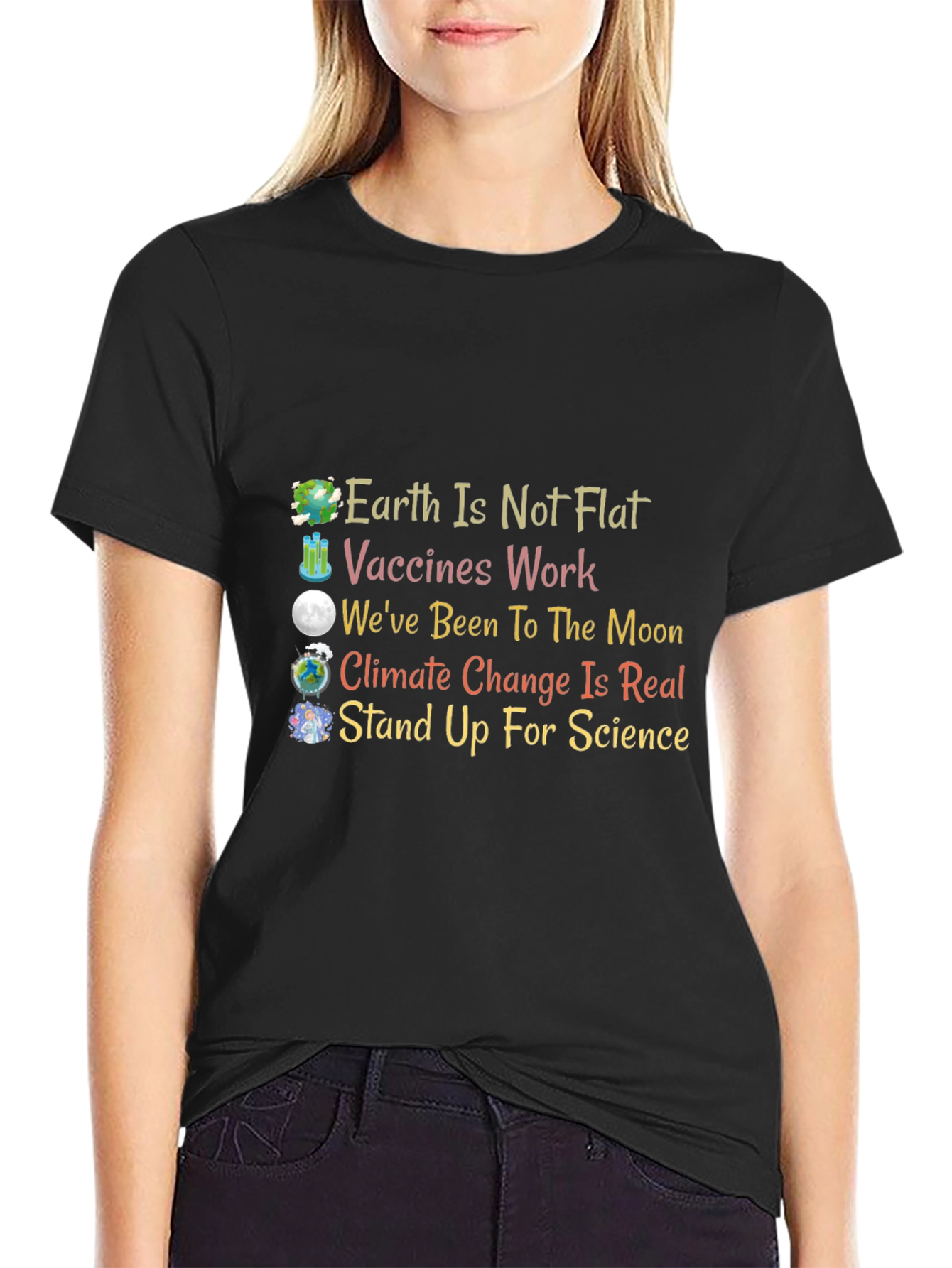Science Matters T-Shirt: Earth Vaccines Moon Climate