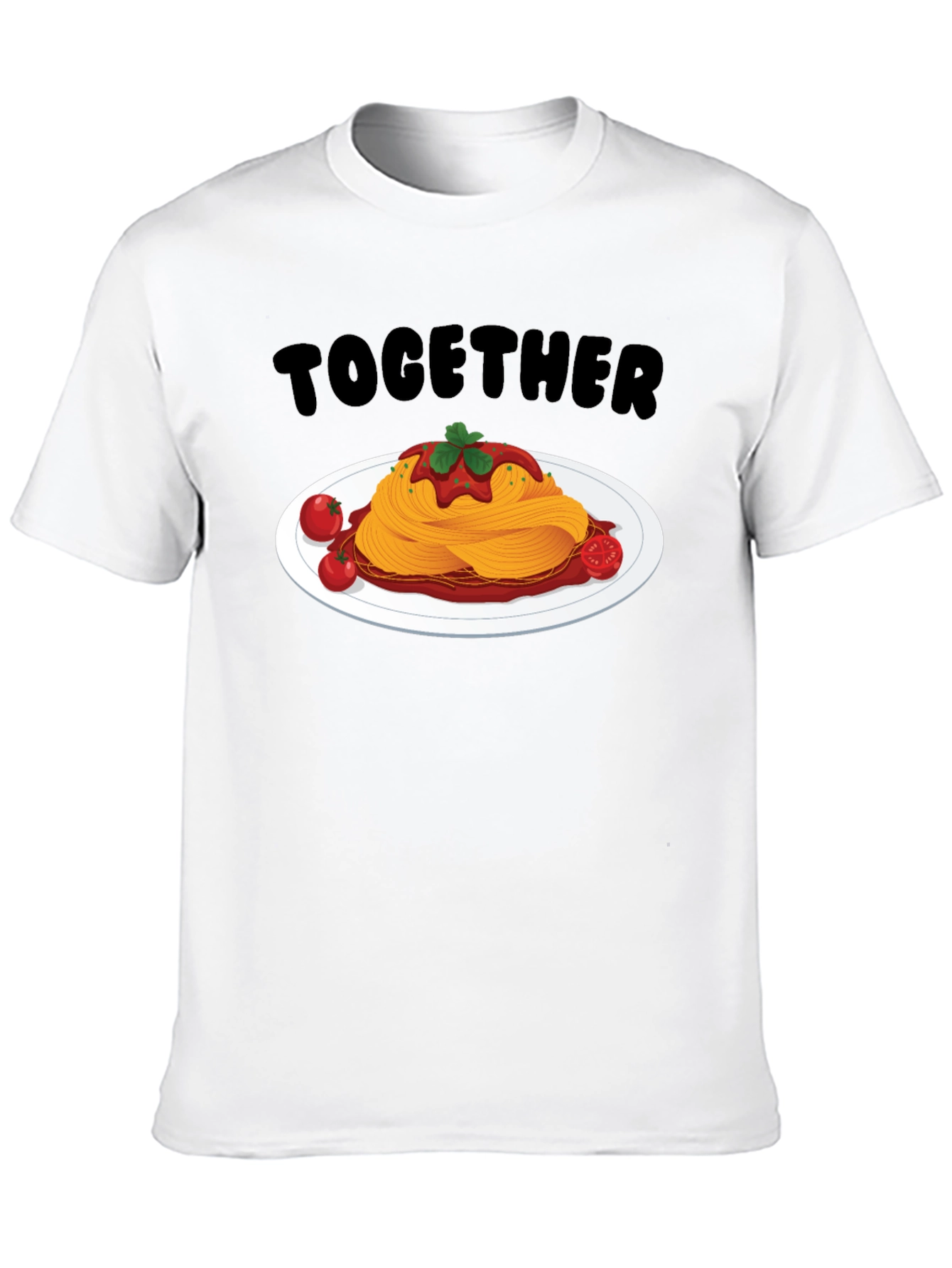 Together Spaghetti Graphic T-Shirt - Fun Foodie Tee