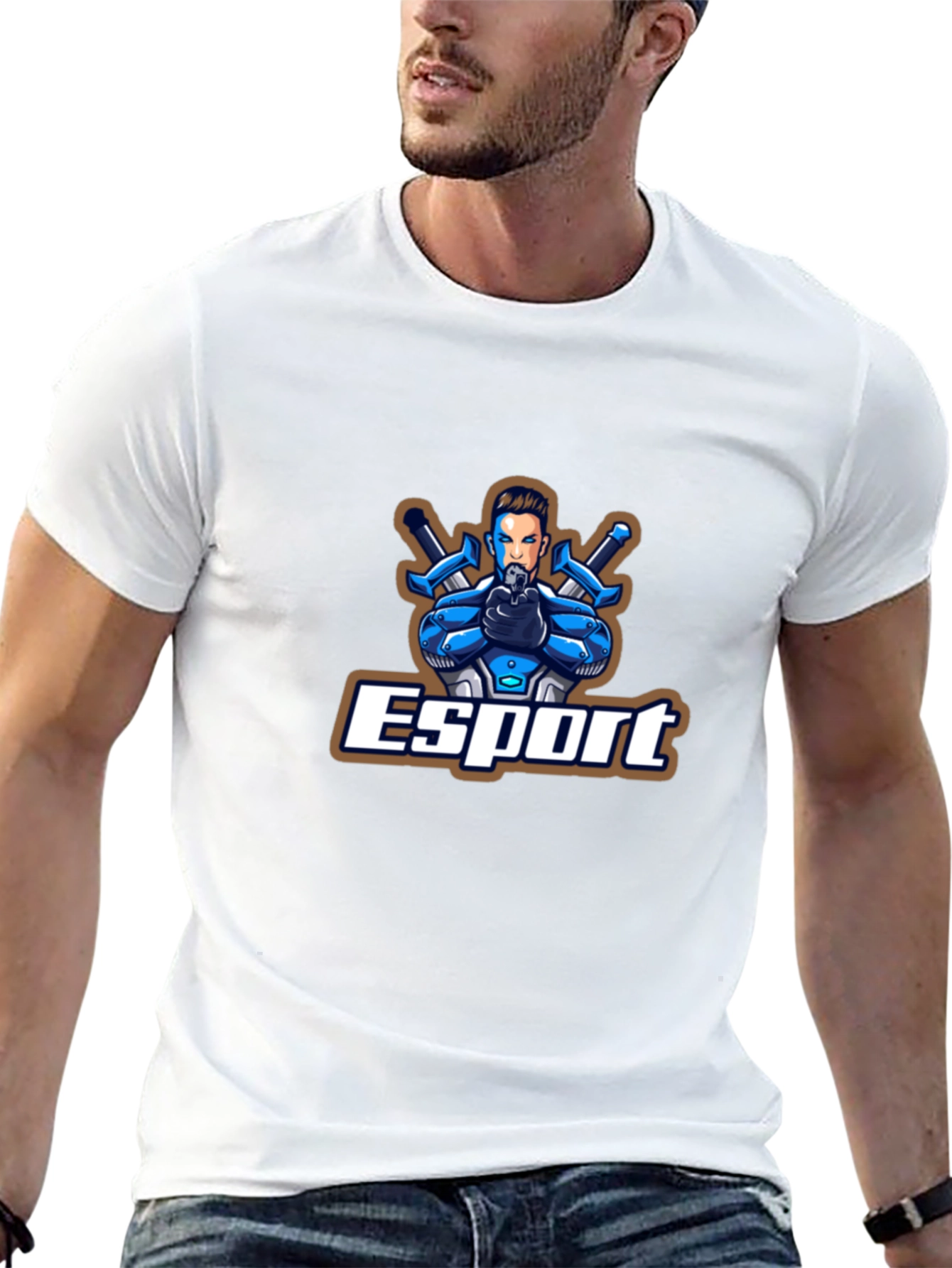 Esport Graphic Print Black T-Shirt