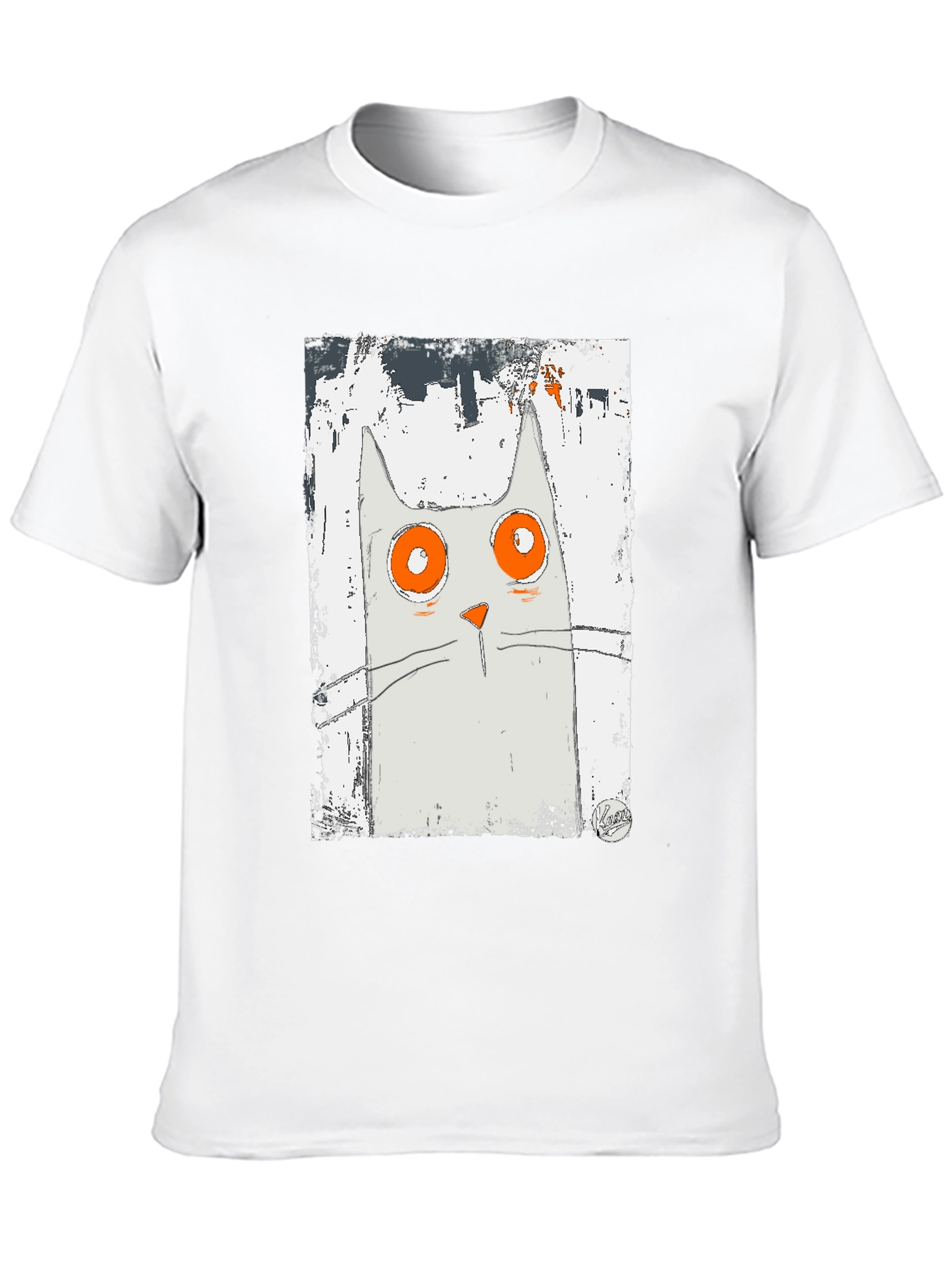 Cat Art Graphic Black T-Shirt