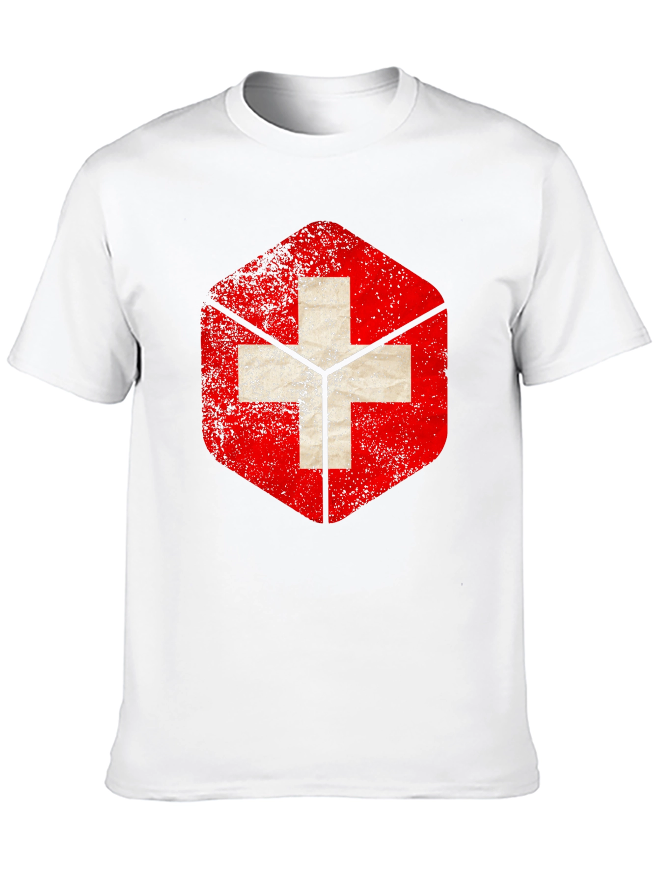 Swiss Flag Grunge Graphic T-Shirt