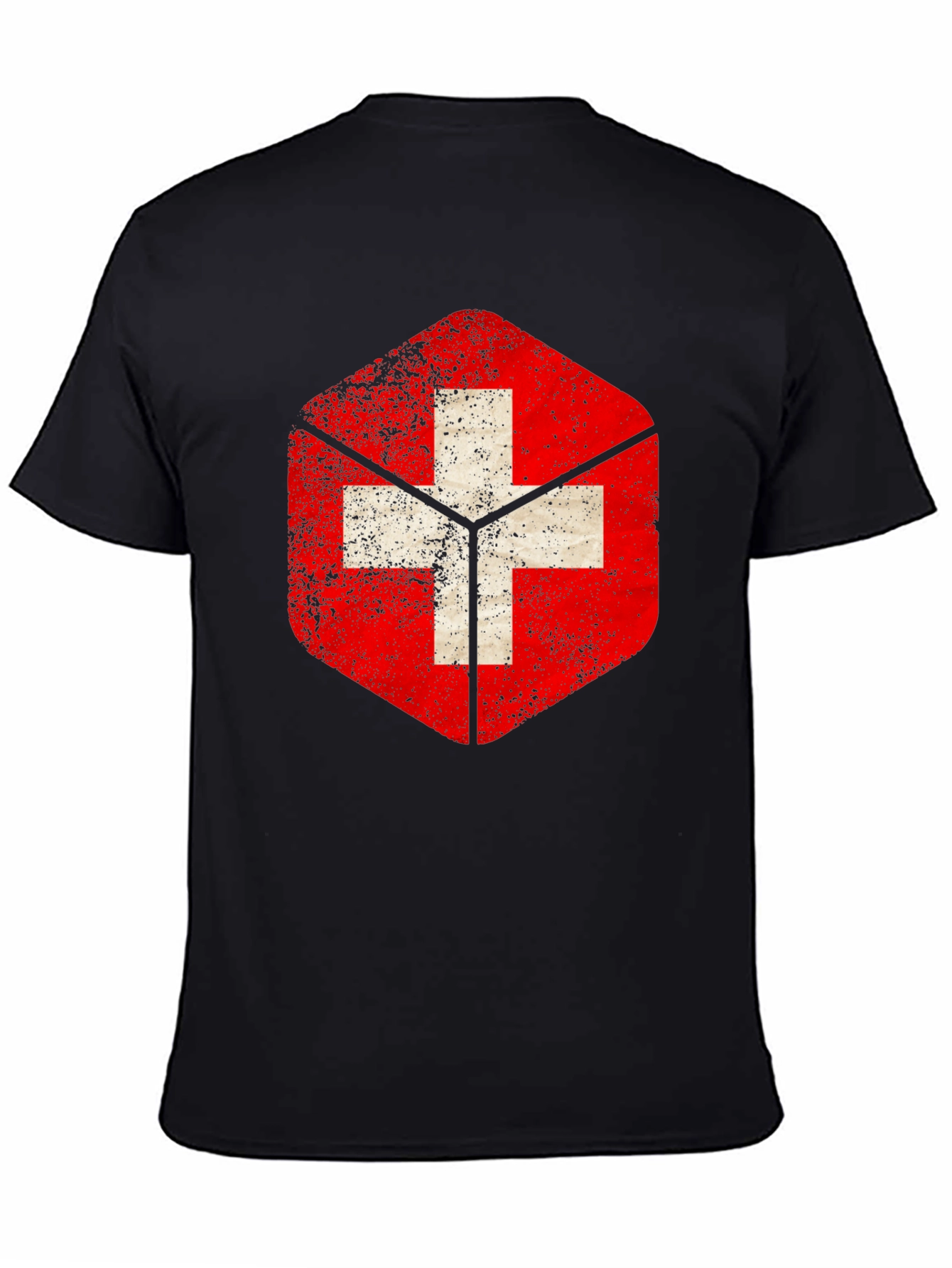 Swiss Flag Grunge Graphic T-Shirt