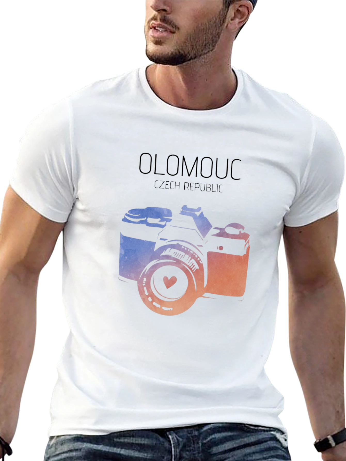 Olomouc Czech Republic Camera Graphic Tee - Black