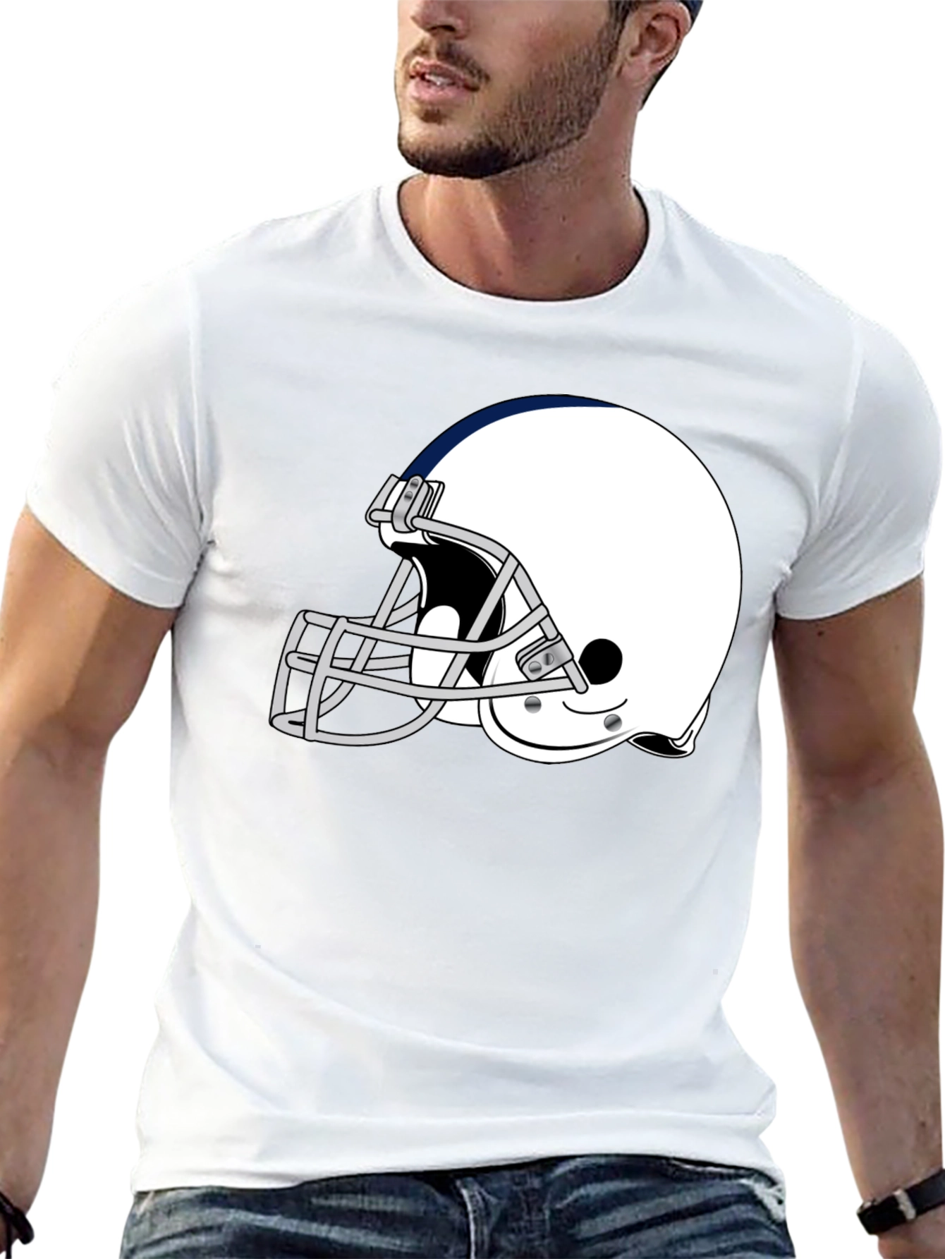 Football Helmet Graphic T-Shirt - Classic Design