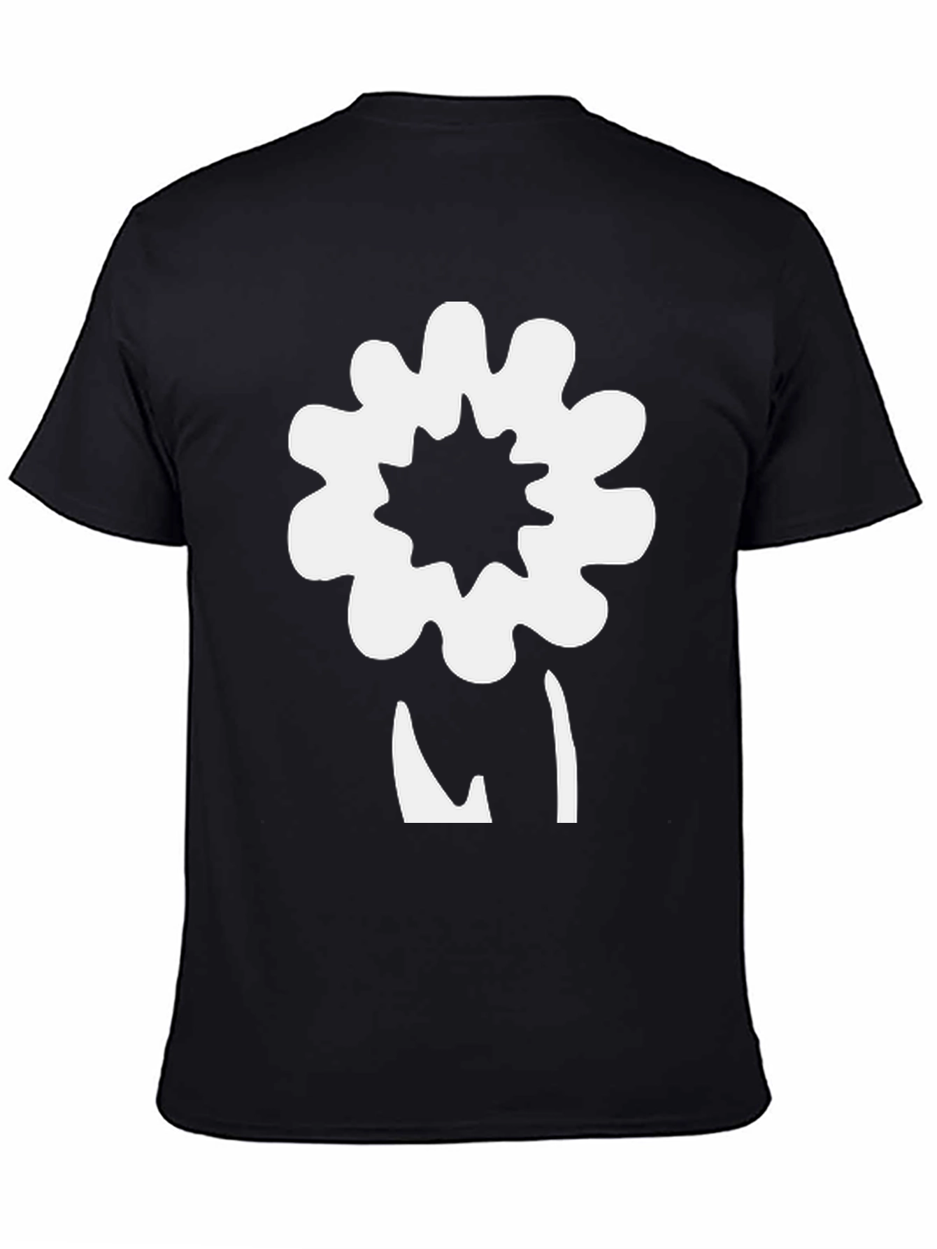 Unique Flower Graphic Black T-Shirt
