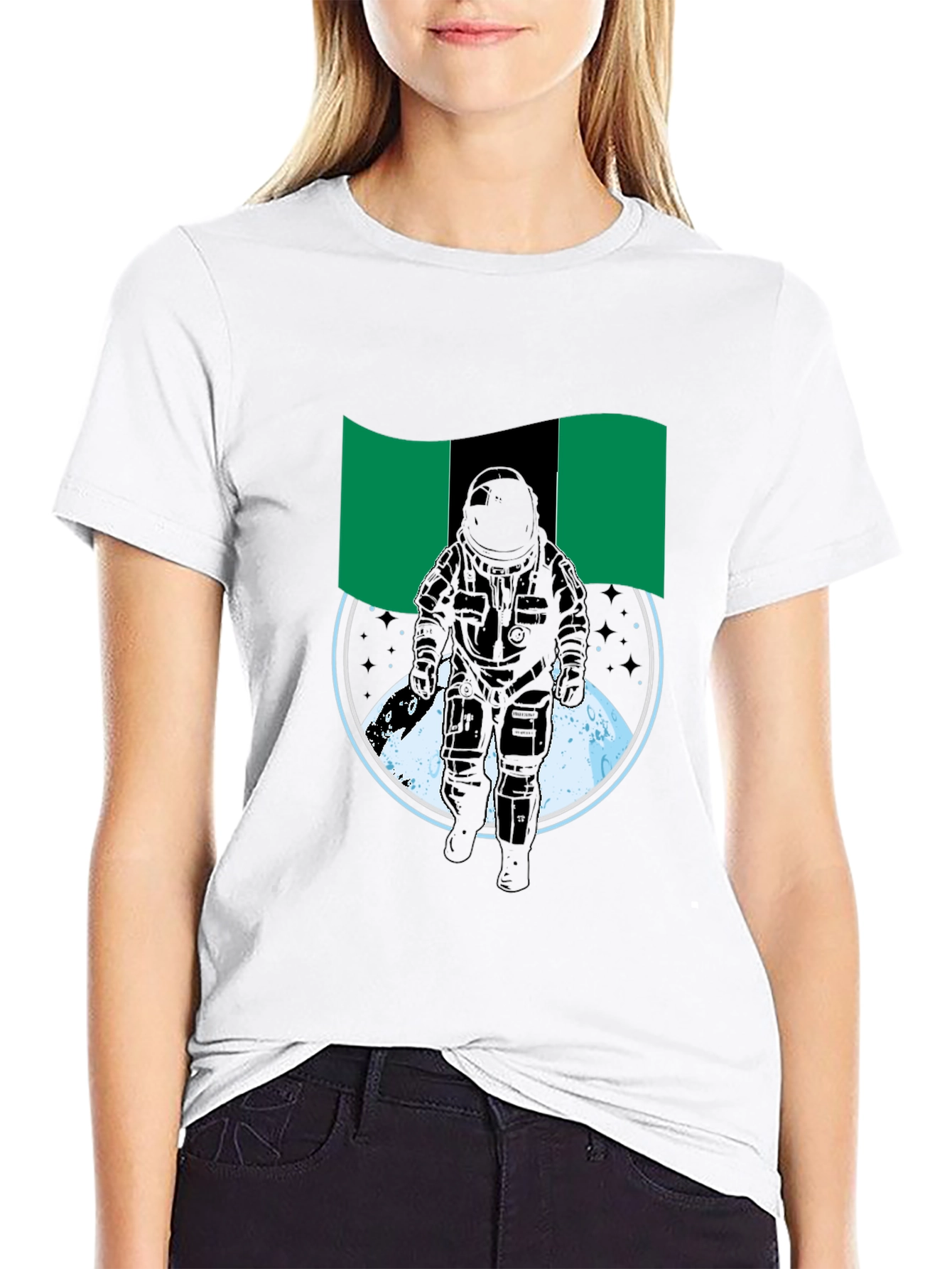 Astronaut Nigeria Flag Graphic Tee