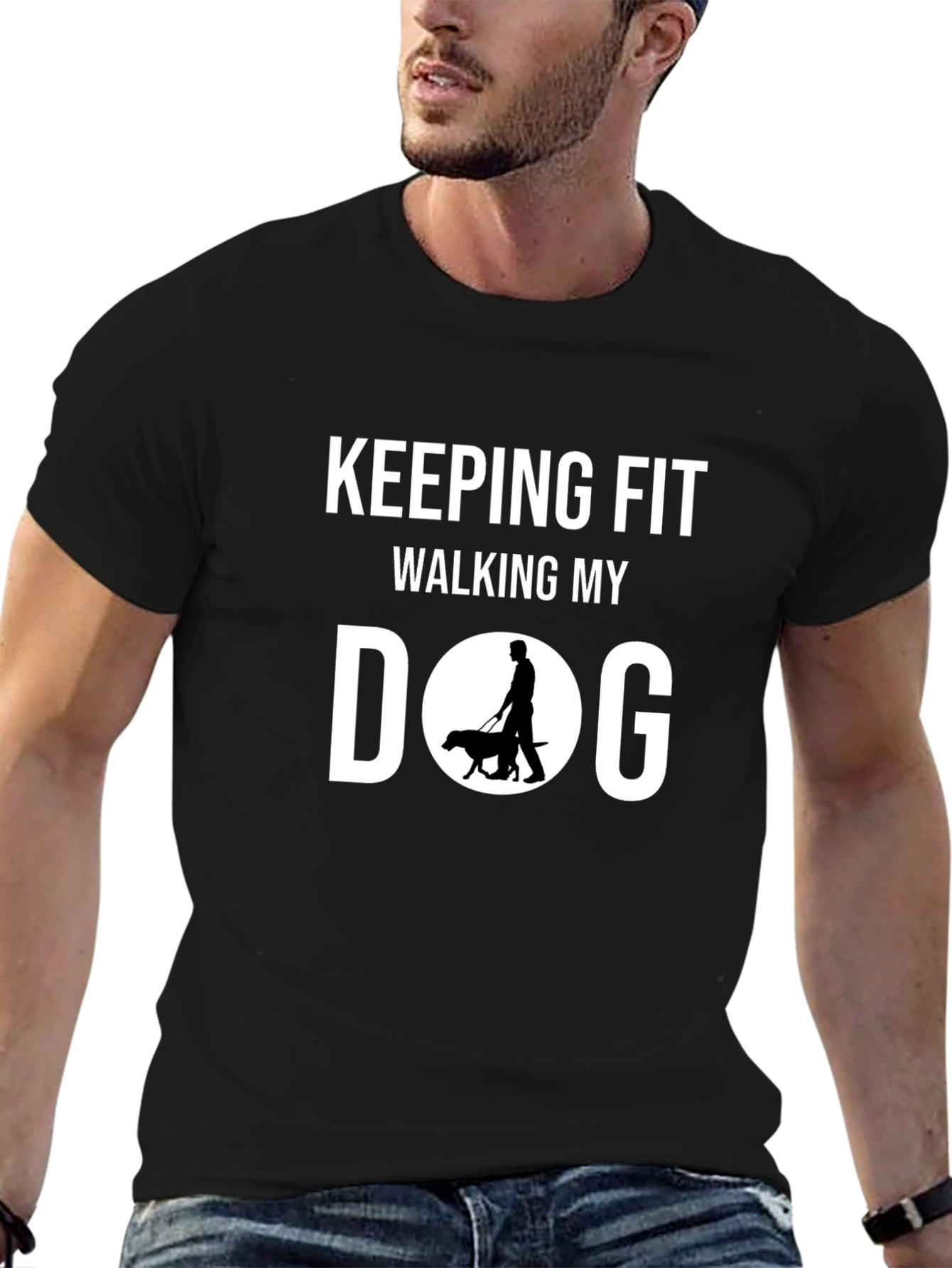 Keeping Fit Walking My Dog Graphic Tee