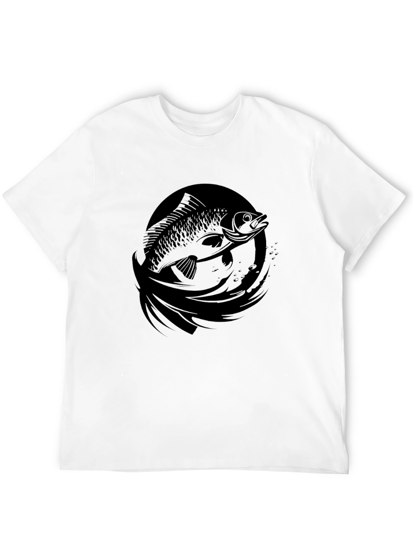 Mens Black Fish Graphic T-Shirt