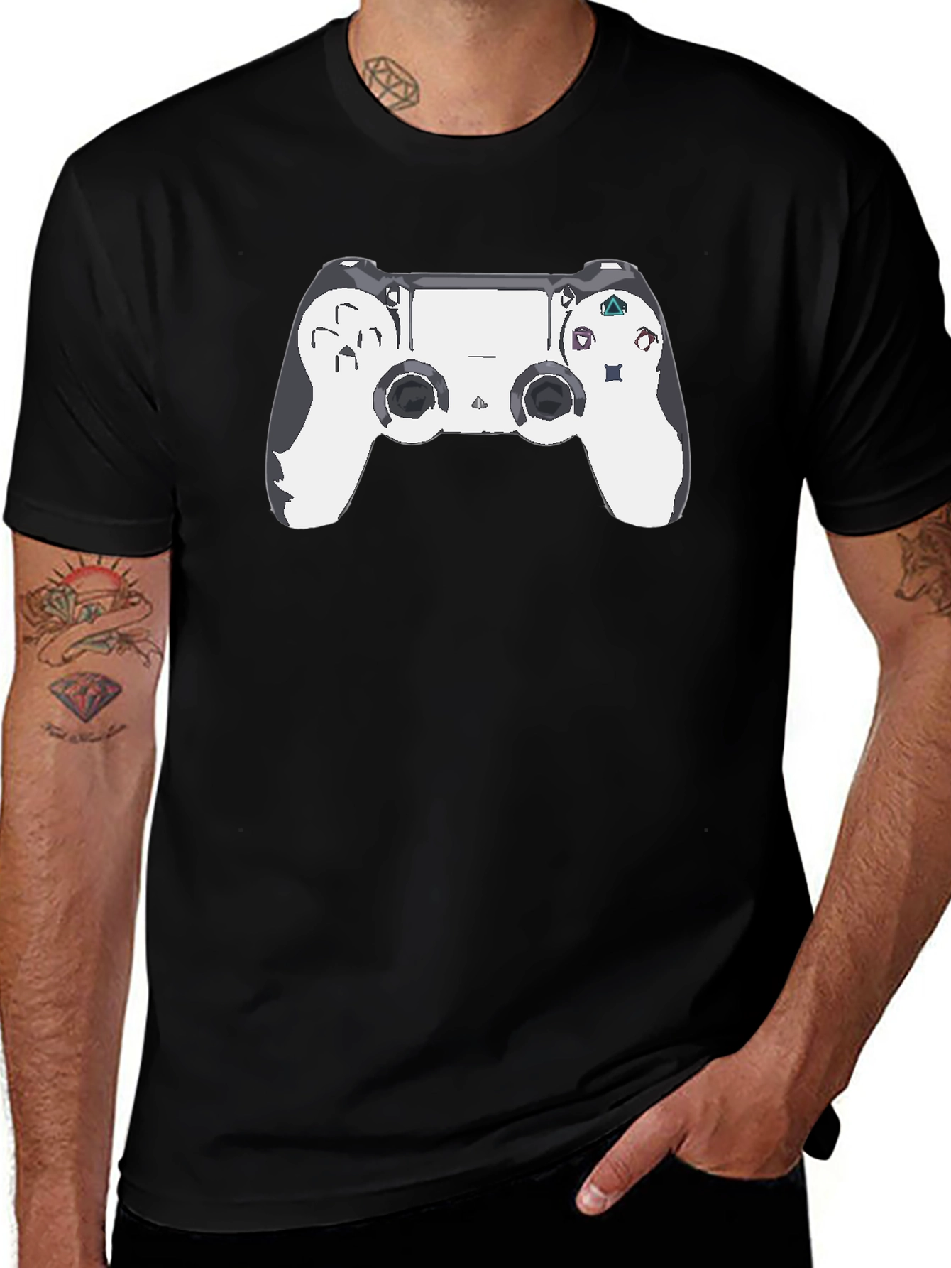 Gaming Controller Graphic Tee - Black