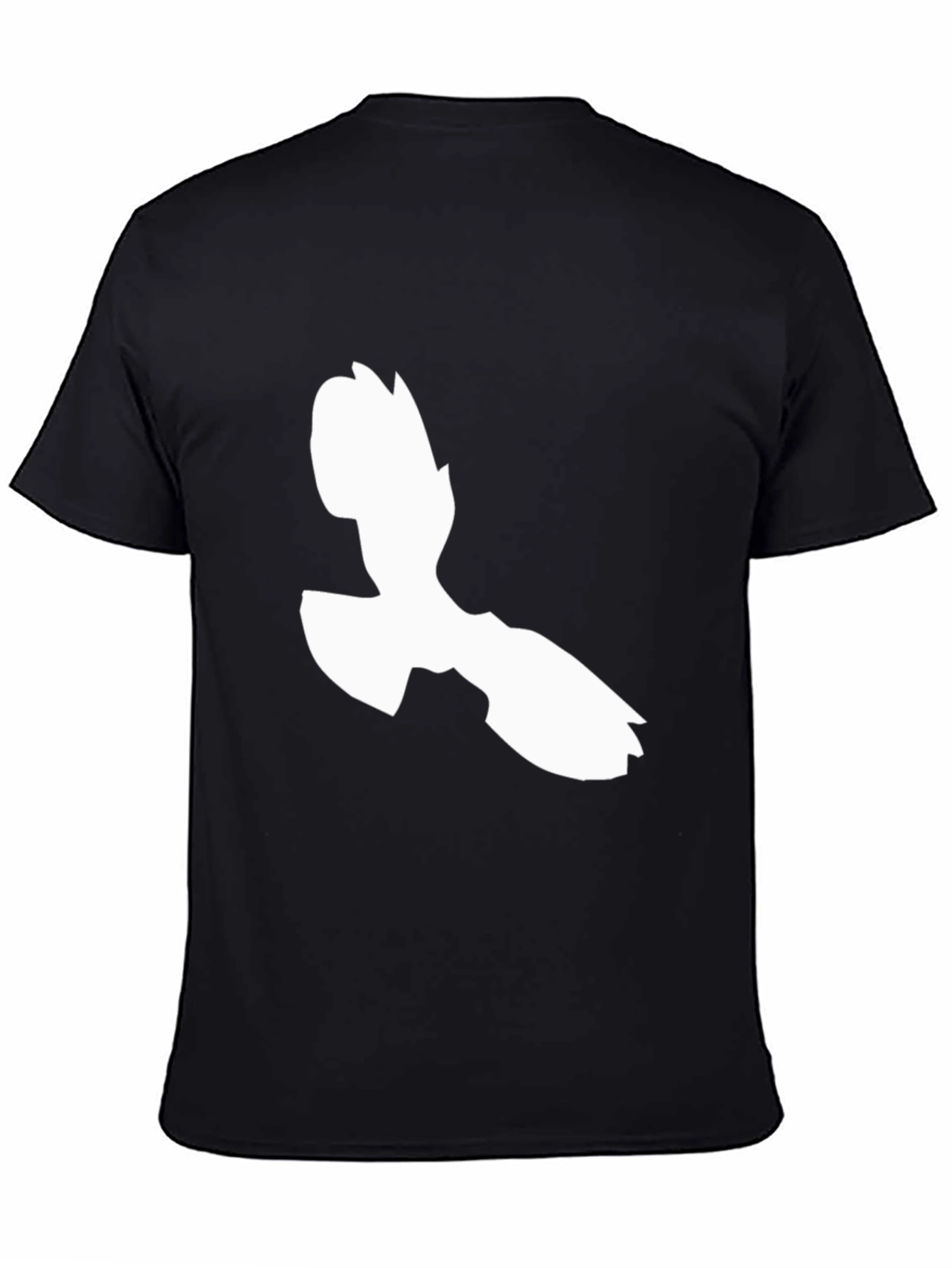 Abstract White Figure Graphic Black T-Shirt