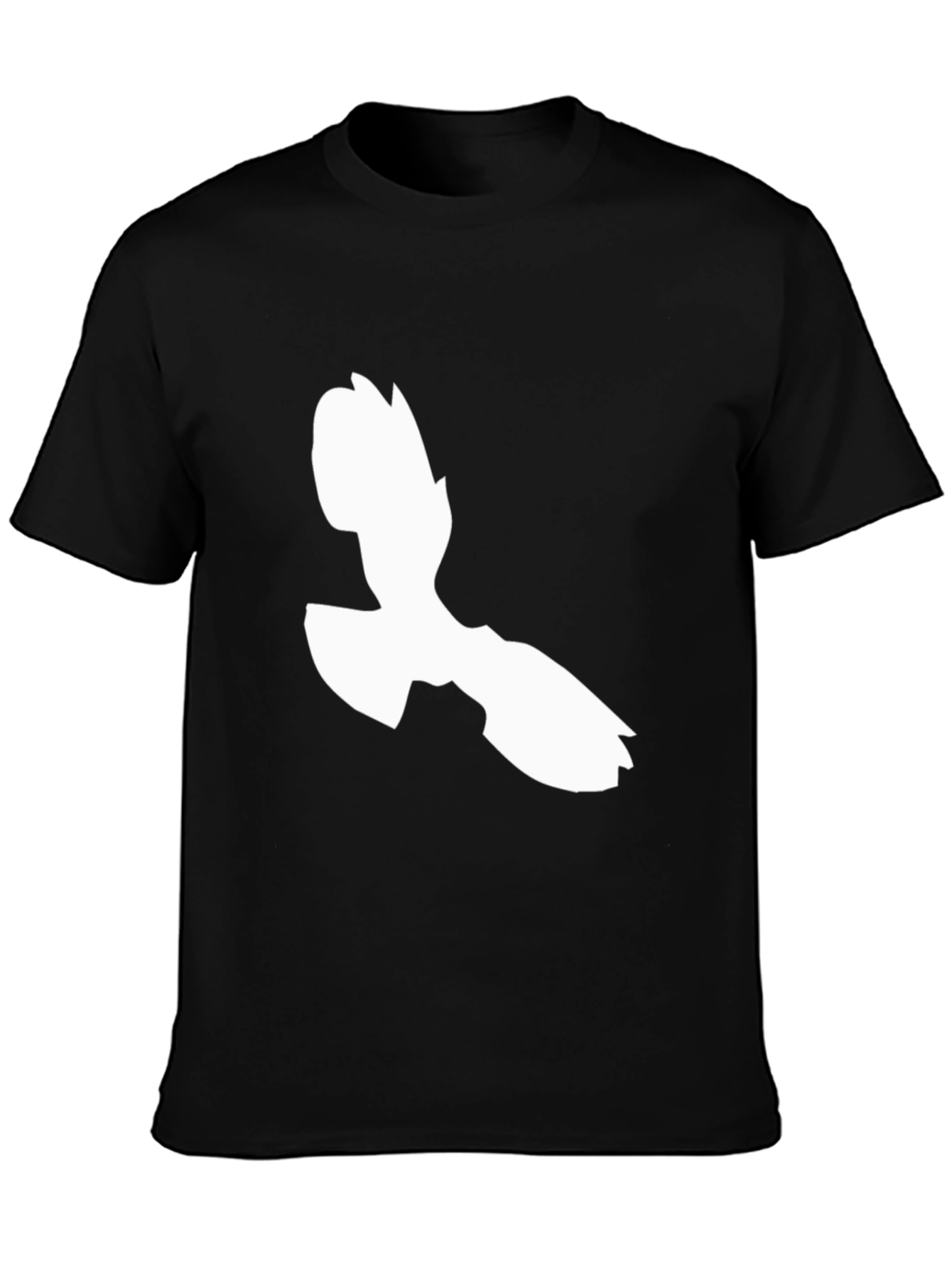 Abstract White Figure Graphic Black T-Shirt