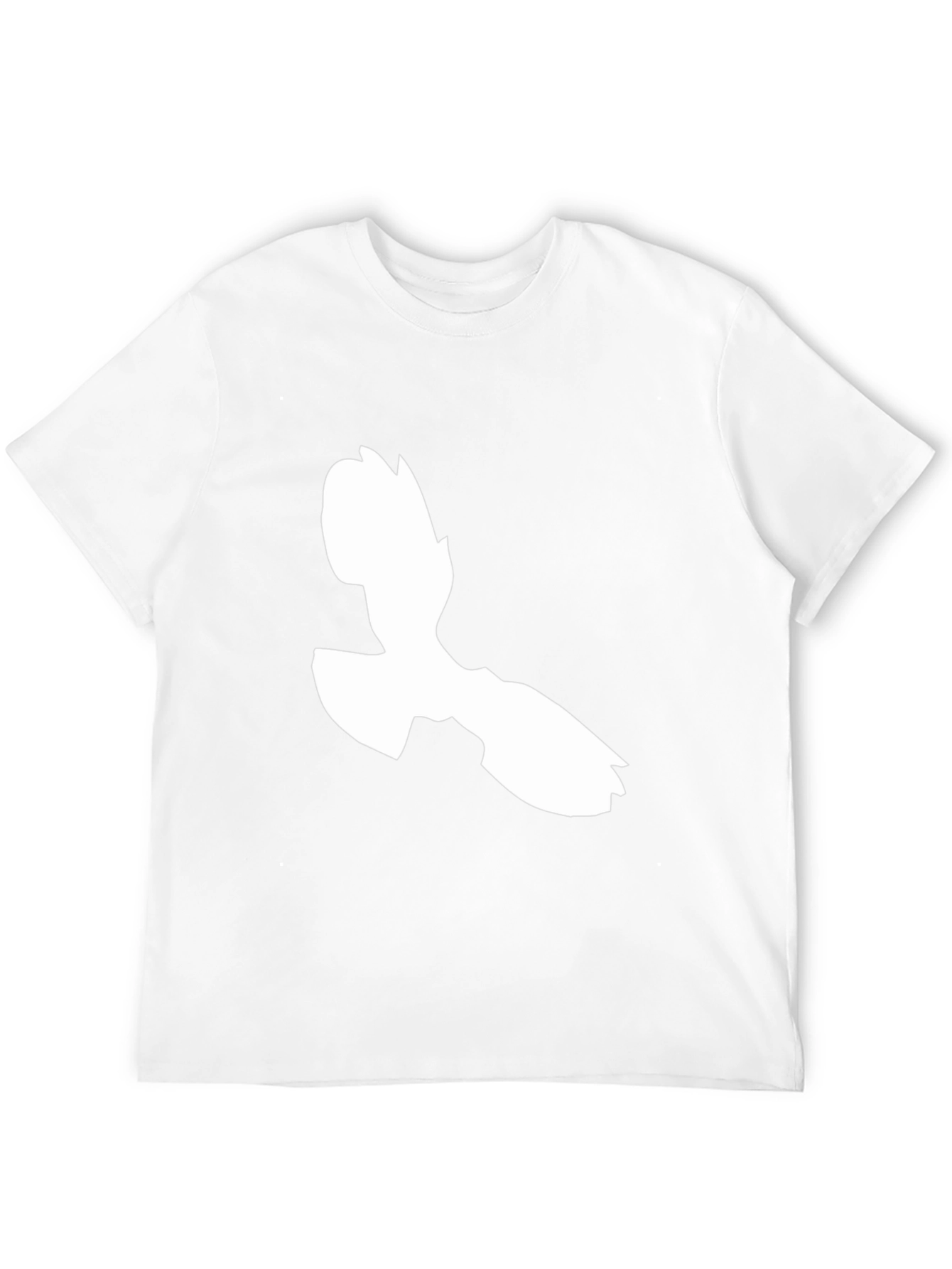 Abstract White Figure Graphic Black T-Shirt