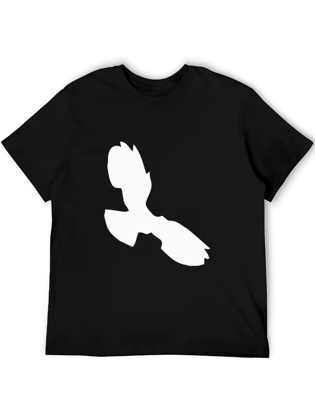 Abstract White Figure Graphic Black T-Shirt