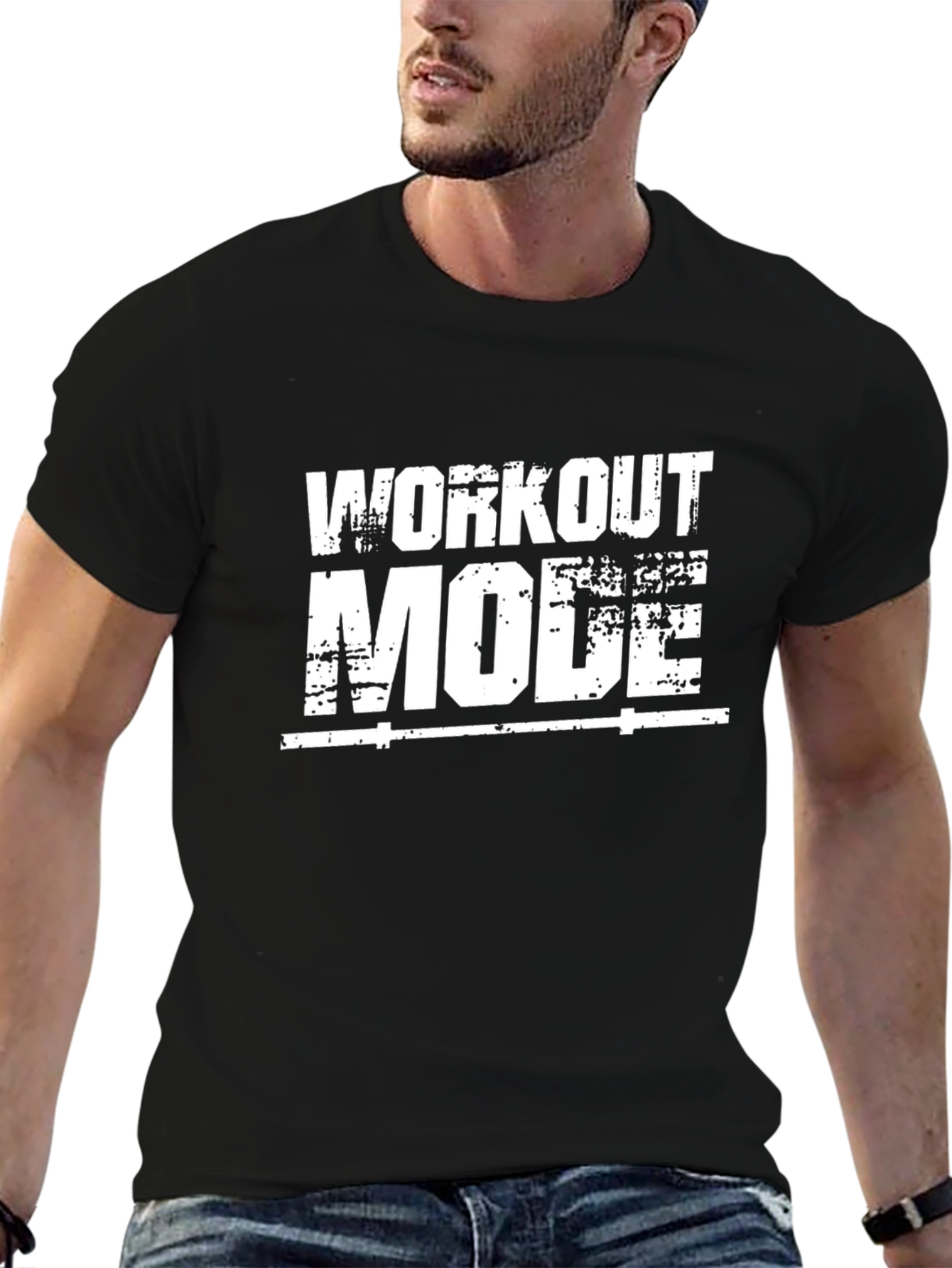 Workout Mode Black Graphic T-Shirt