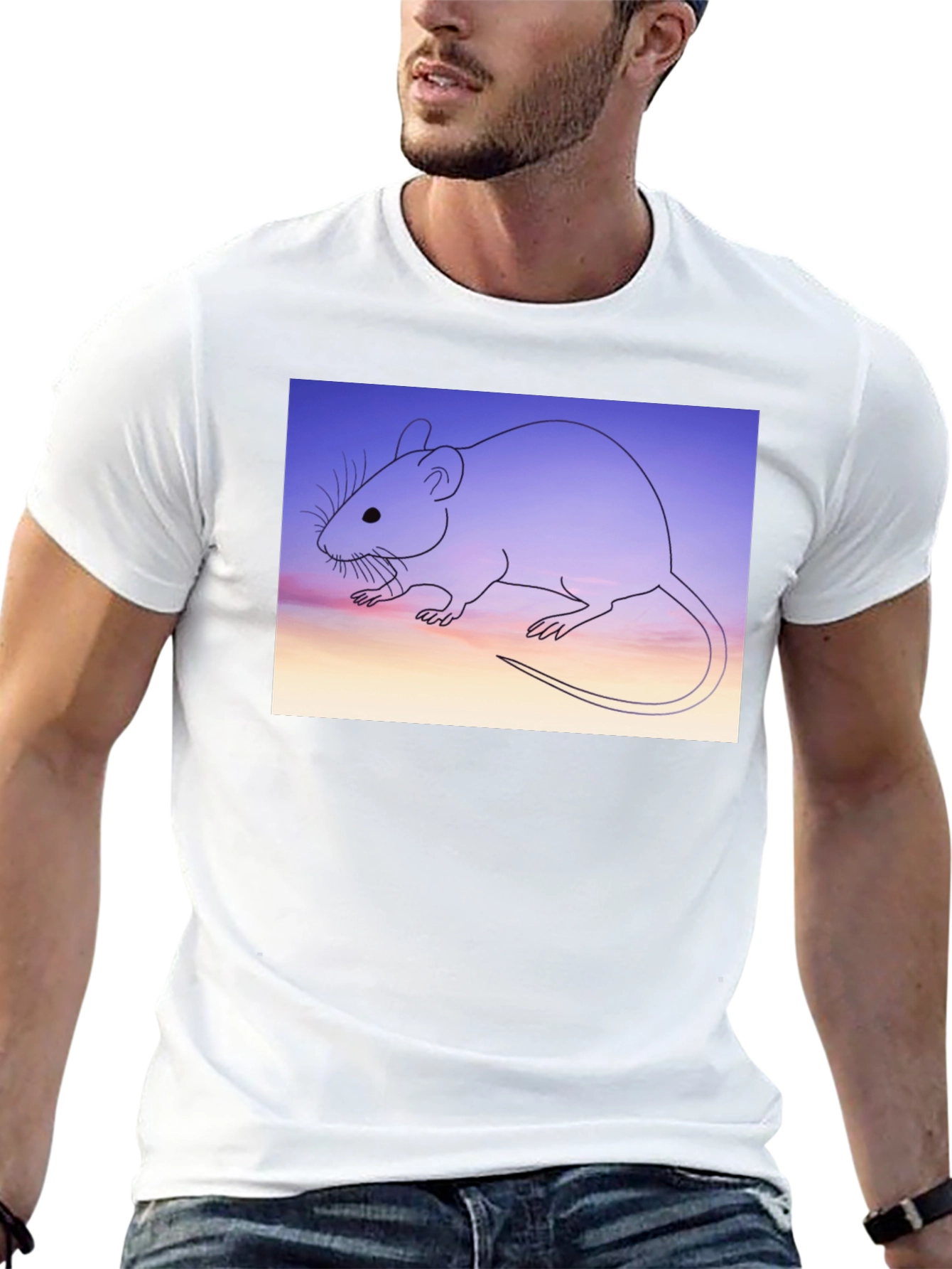Rat Graphic Tee - Sunset Mouse Shirt
