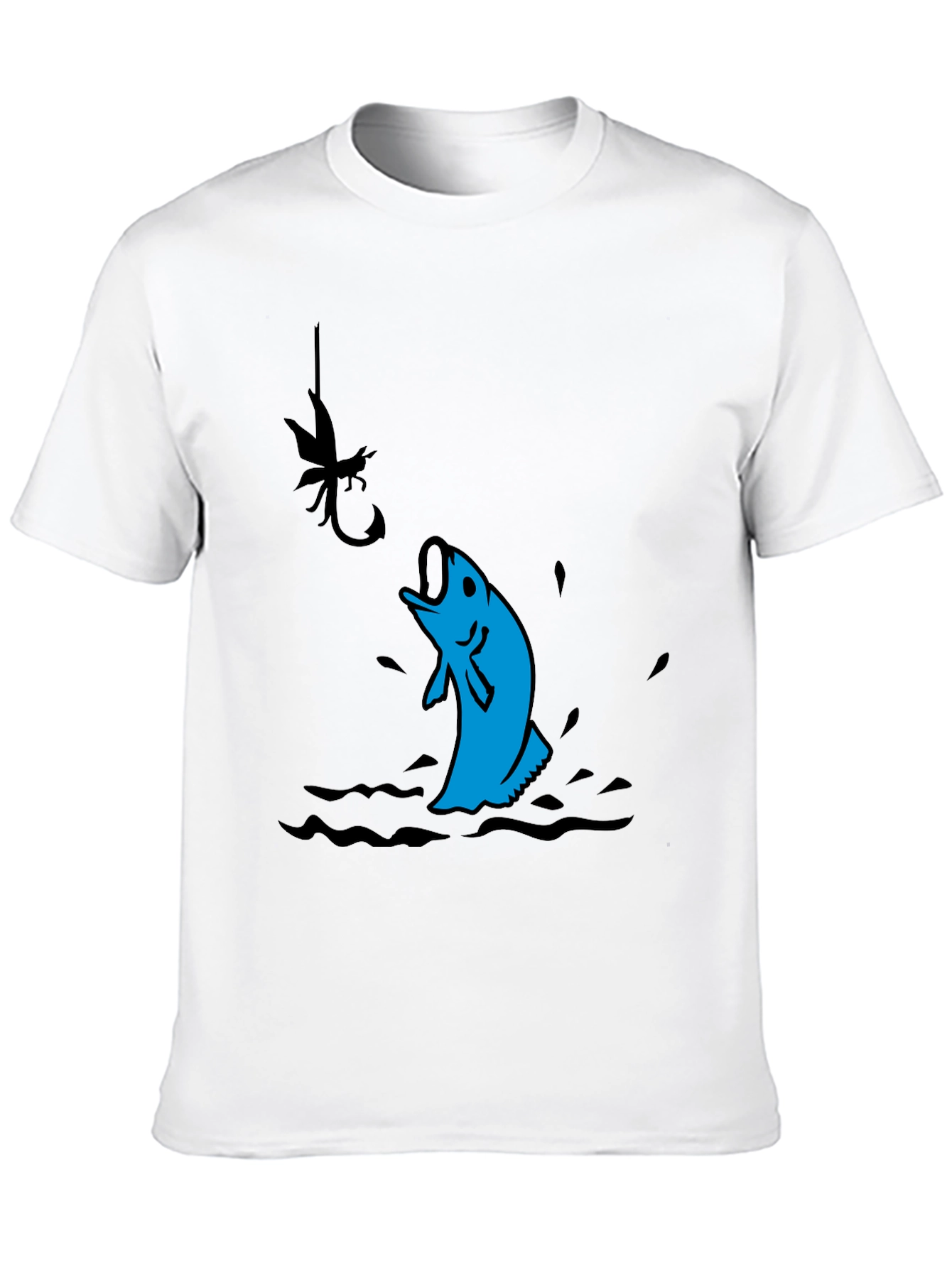 Fishing T-Shirt - Black with Fish Design