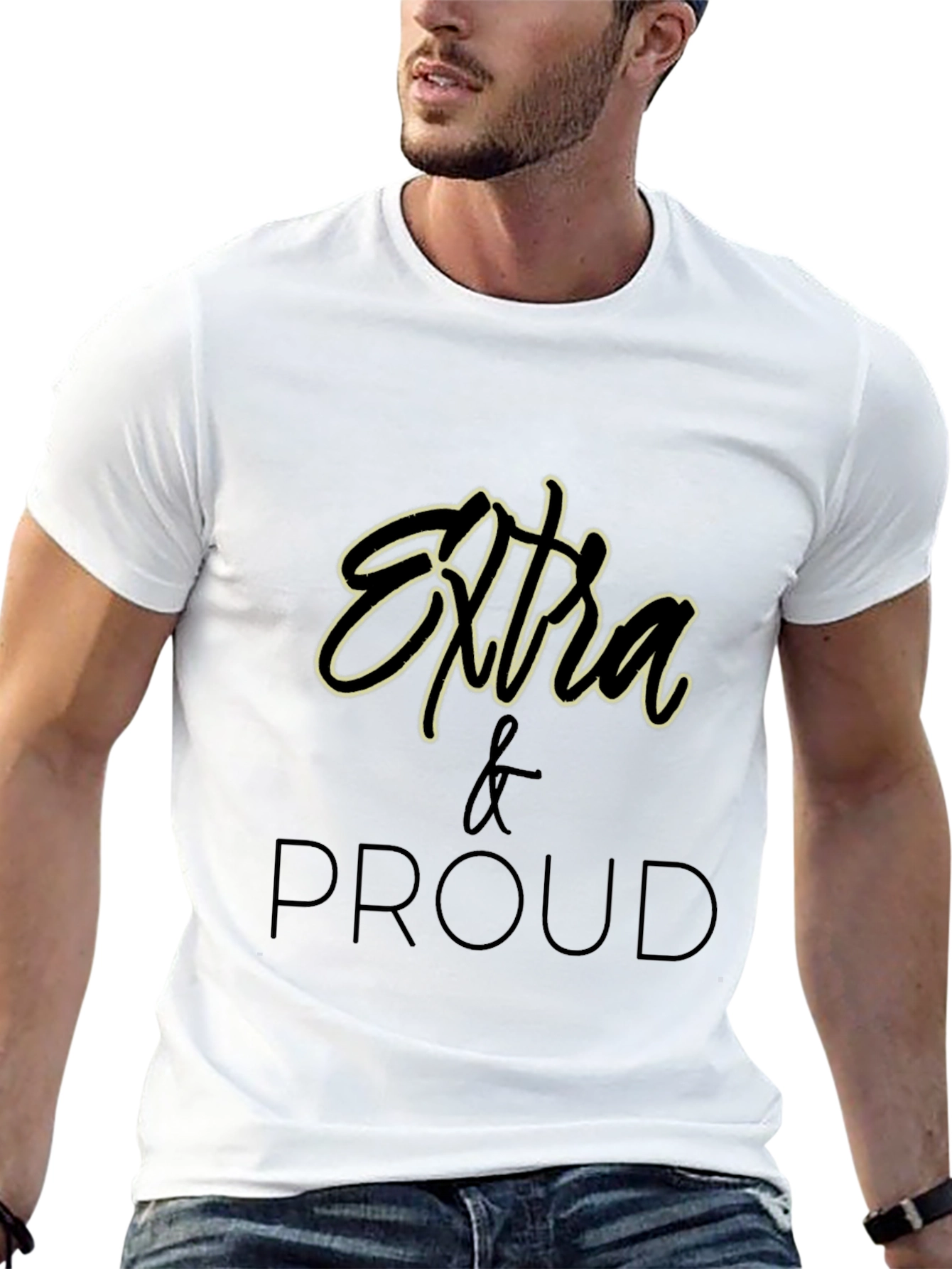 Extra & Proud Graphic T-Shirt - Black
