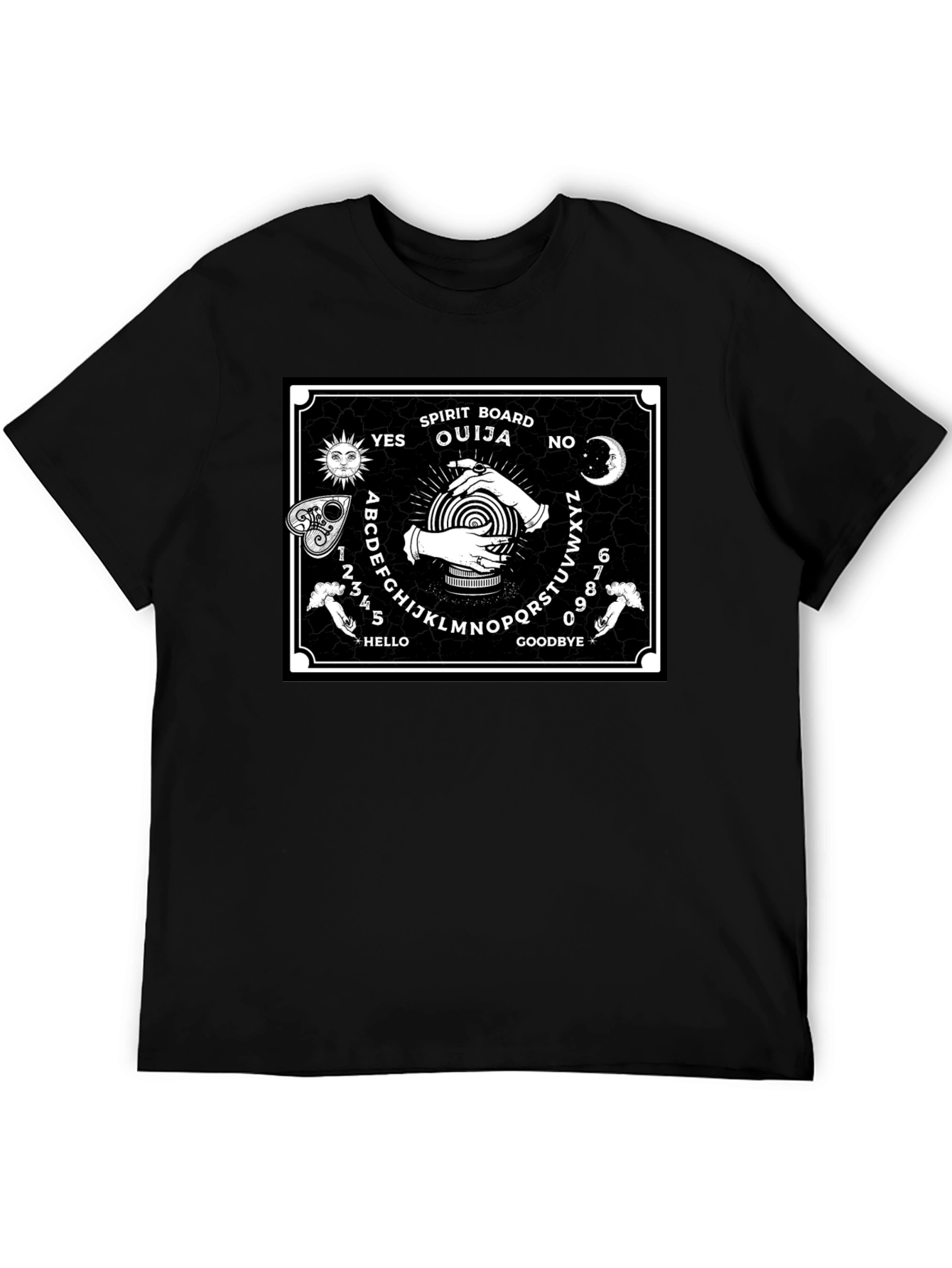 Ouija Board Graphic Print Black T-Shirt
