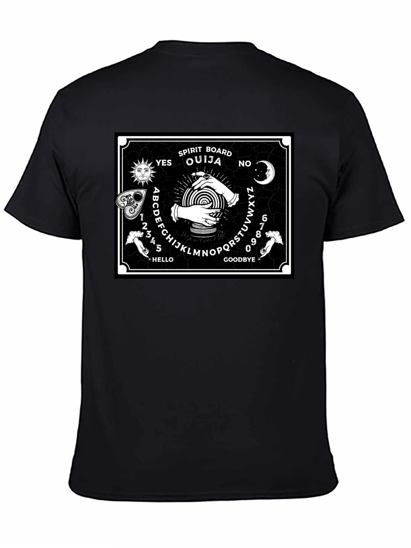 Ouija Board Graphic Print Black T-Shirt
