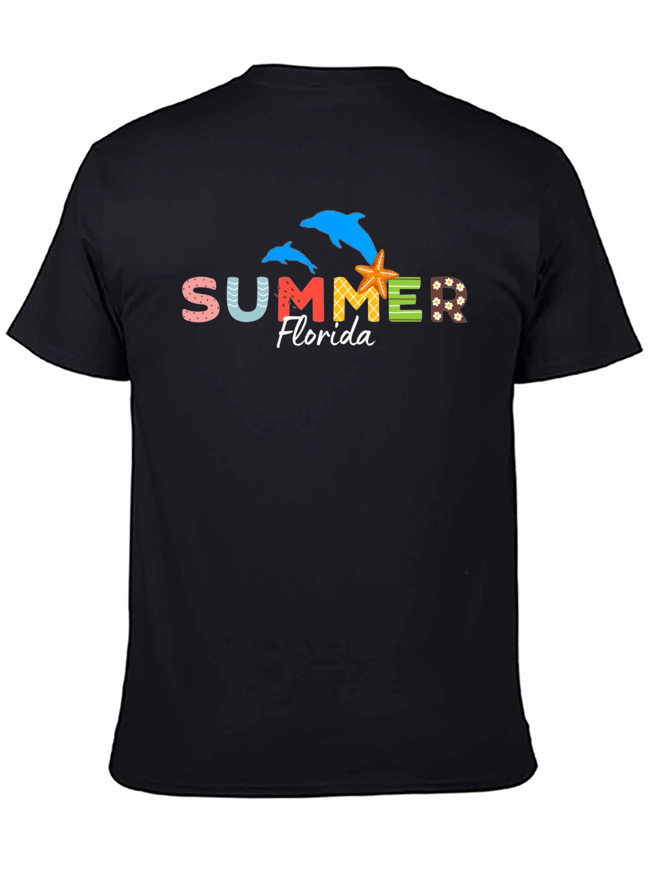 Summer Florida Dolphins Starfish Graphic Tee