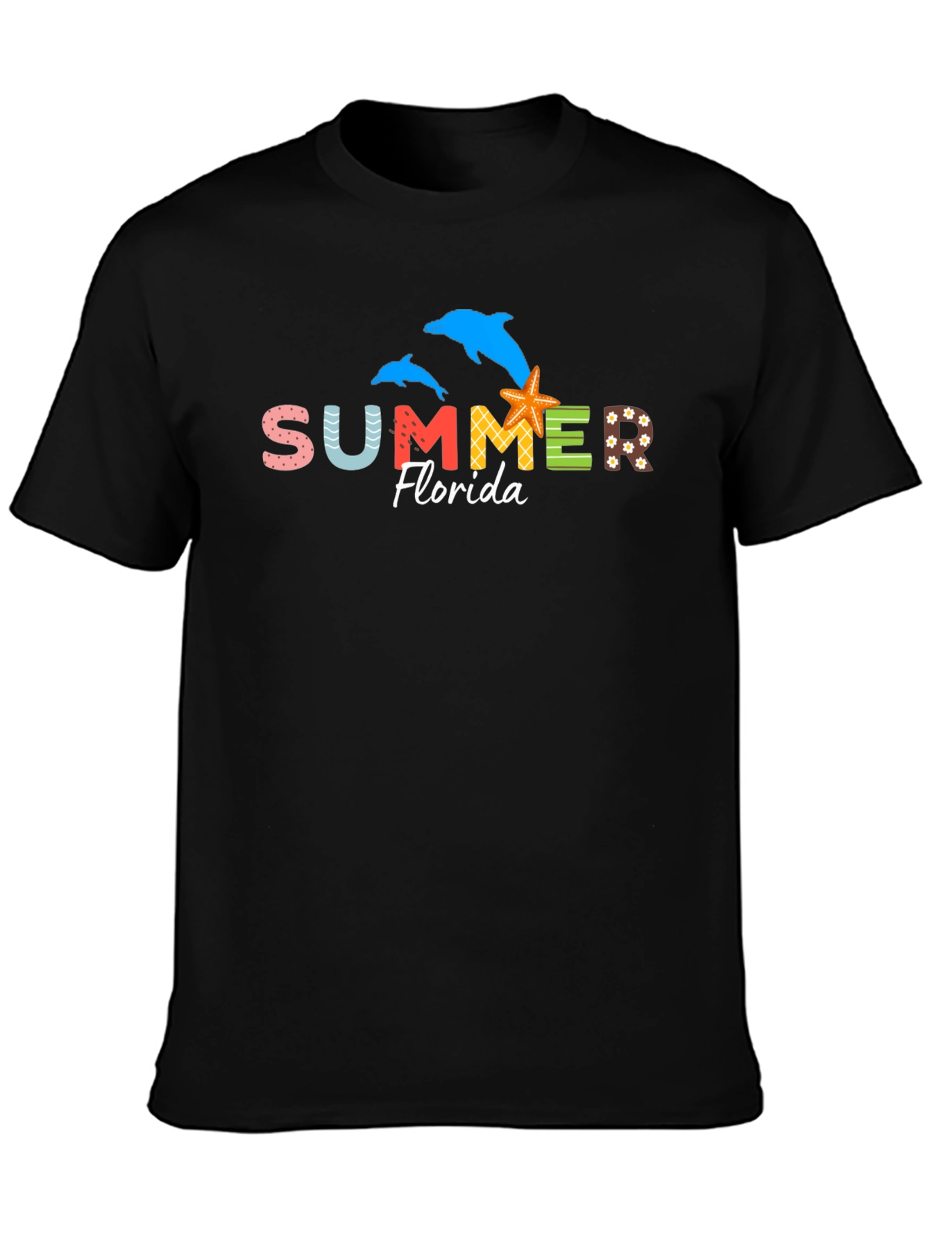 Summer Florida Dolphins Starfish Graphic Tee