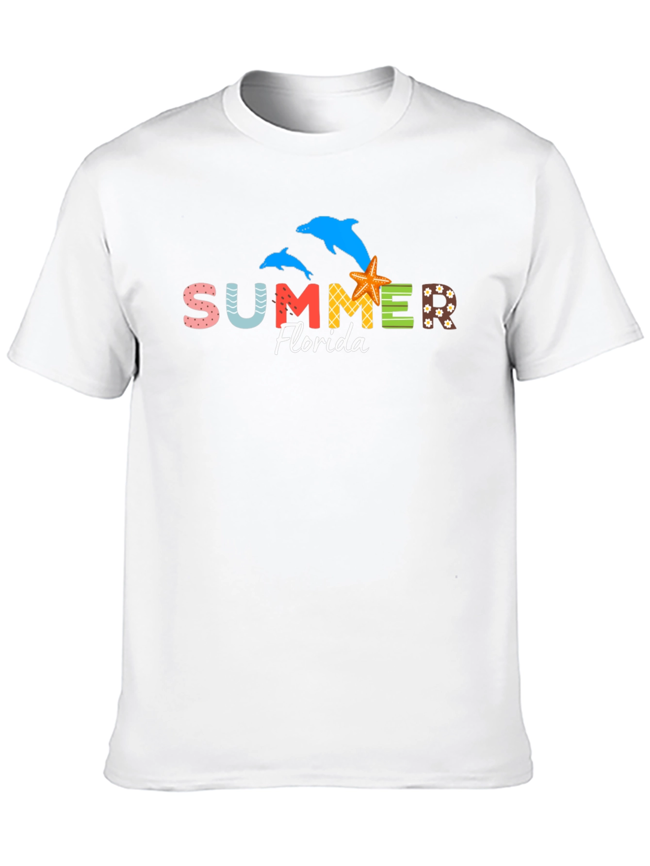 Summer Florida Dolphins Starfish Graphic Tee