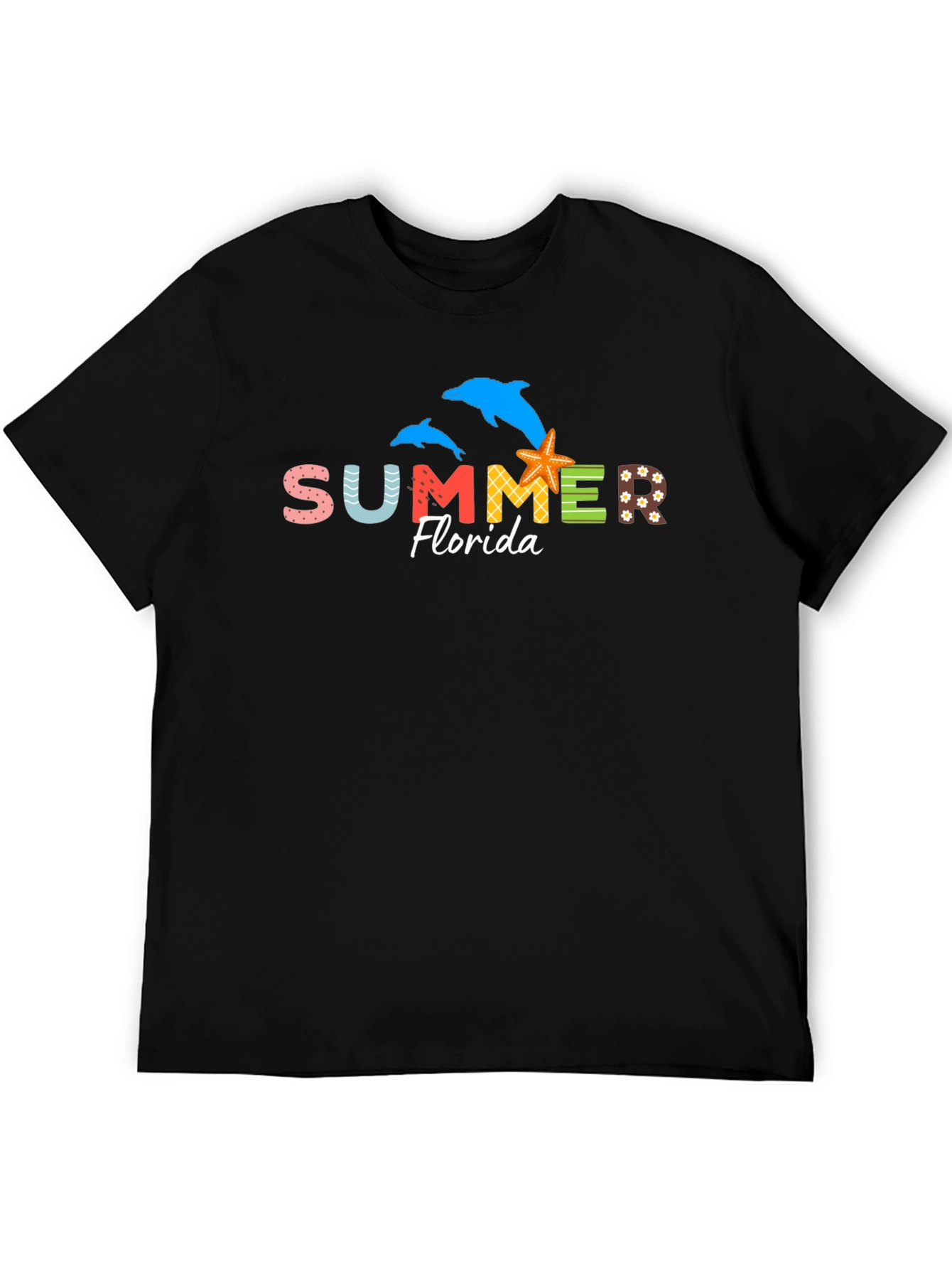 Summer Florida Dolphins Starfish Graphic Tee
