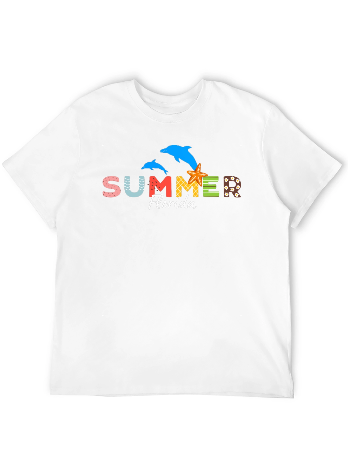 Summer Florida Dolphins Starfish Graphic Tee