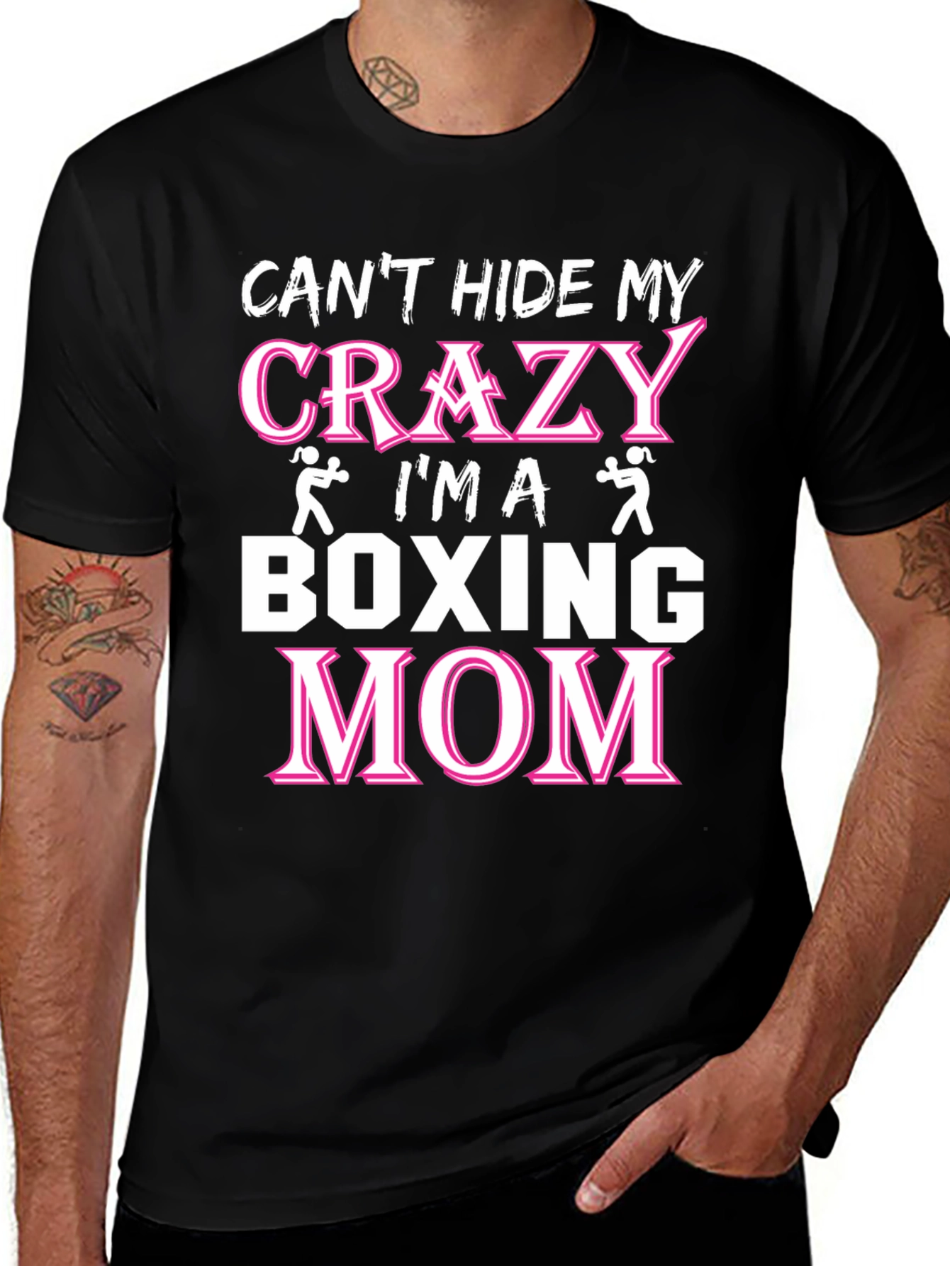 Crazy Boxing Mom Graphic T-Shirt